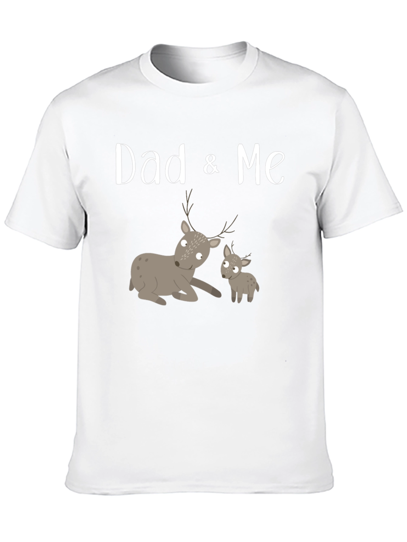 Dad & Me Deer Graphic Tee - Black Cotton