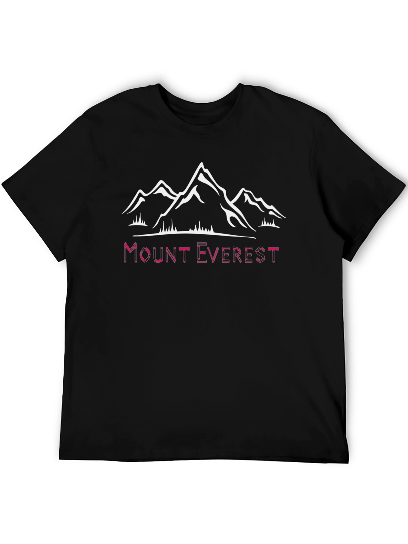 Mount Everest Graphic Tee - Black Cotton T-Shirt