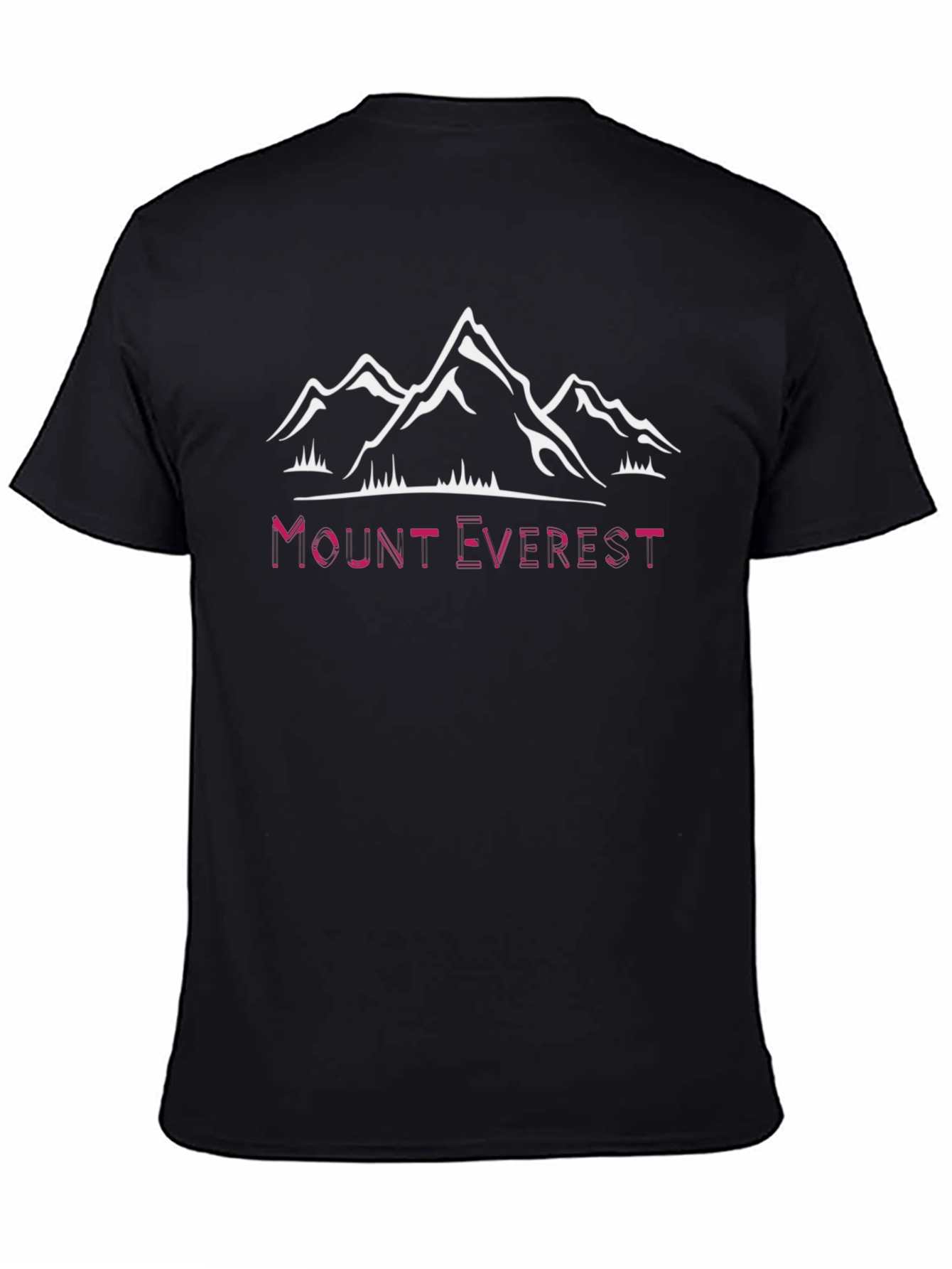 Mount Everest Graphic Tee - Black Cotton T-Shirt