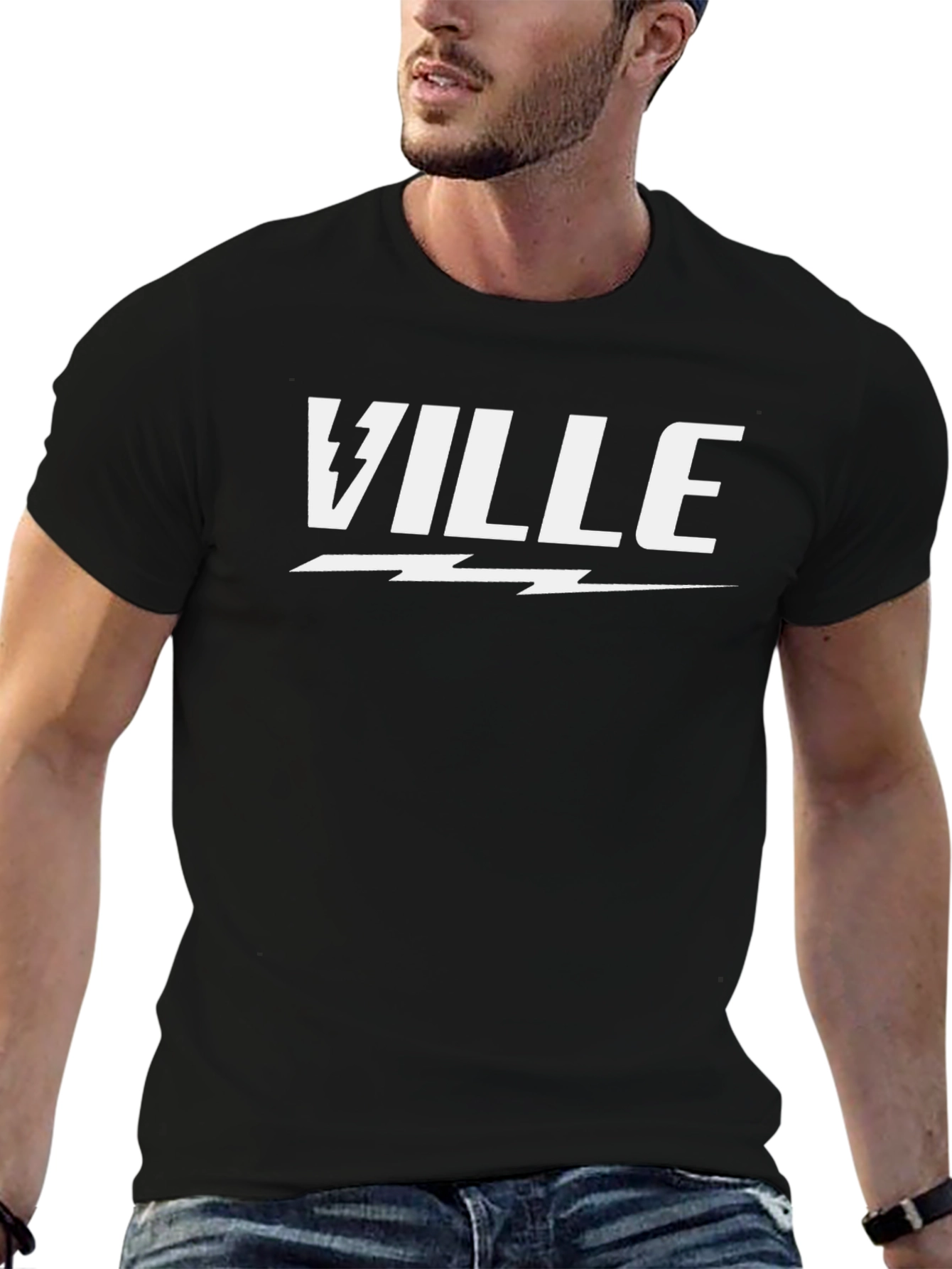 Ville Lightning Bolt Graphic Tee - Black