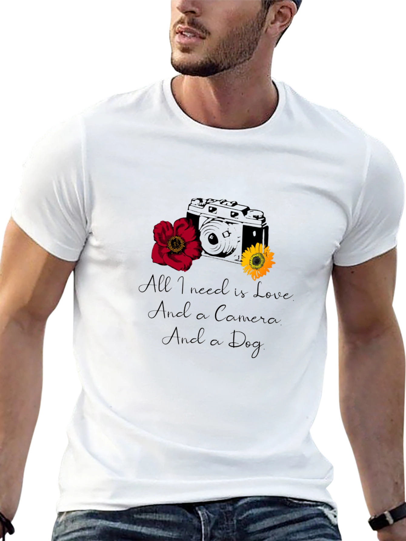 Love Camera Dog Graphic Tee