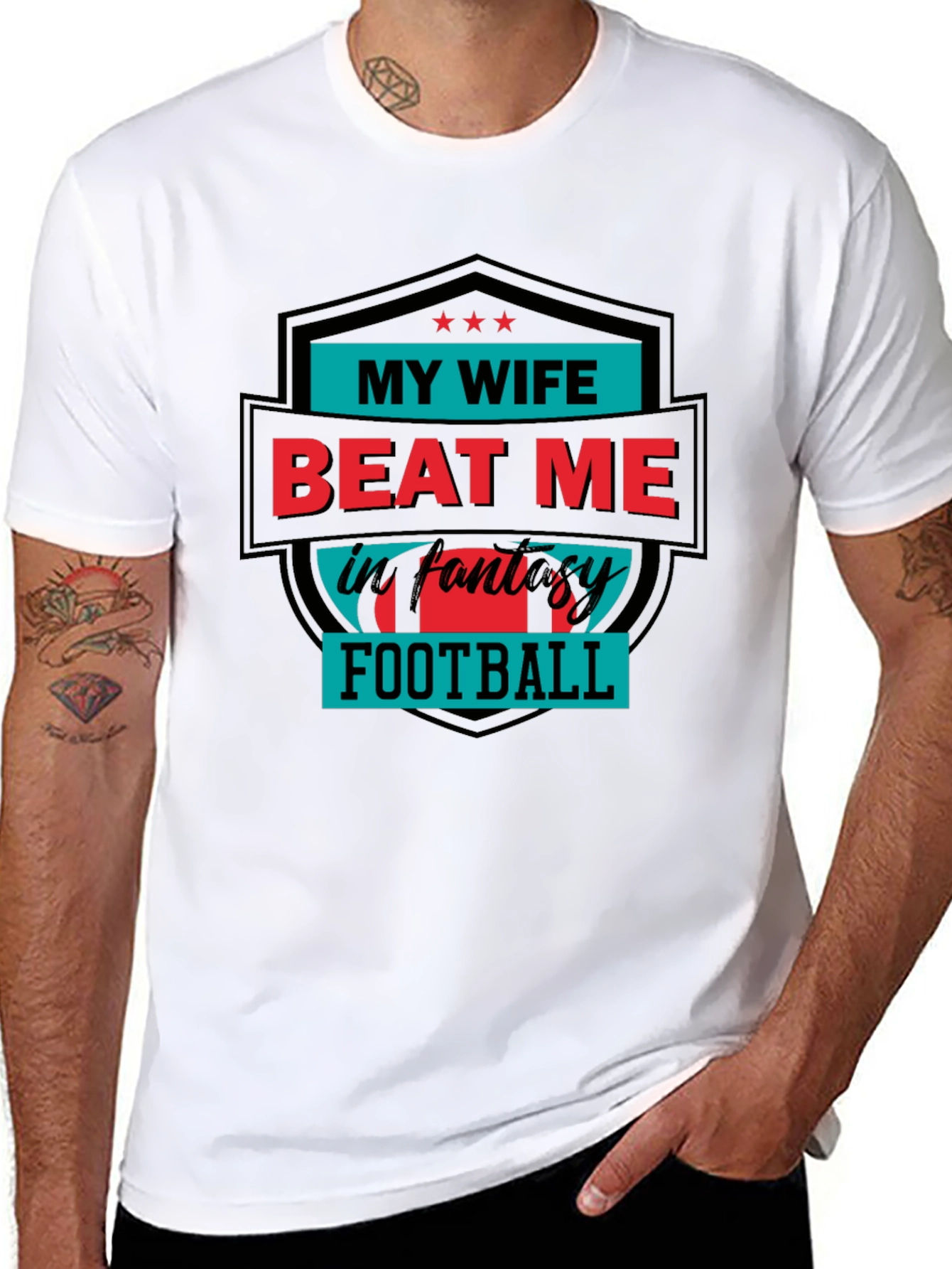 My Wife Beat Me in Fantasy Football T-Shirt