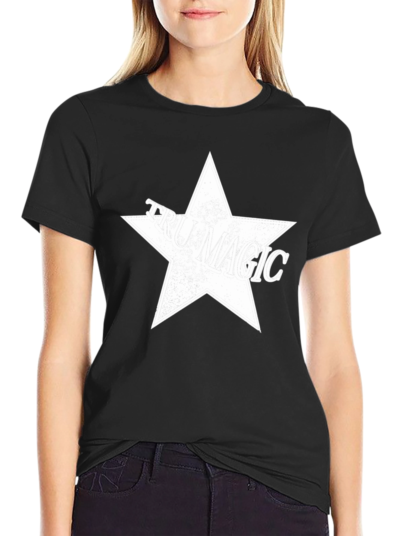 True Magic Star Graphic T-Shirt - Black