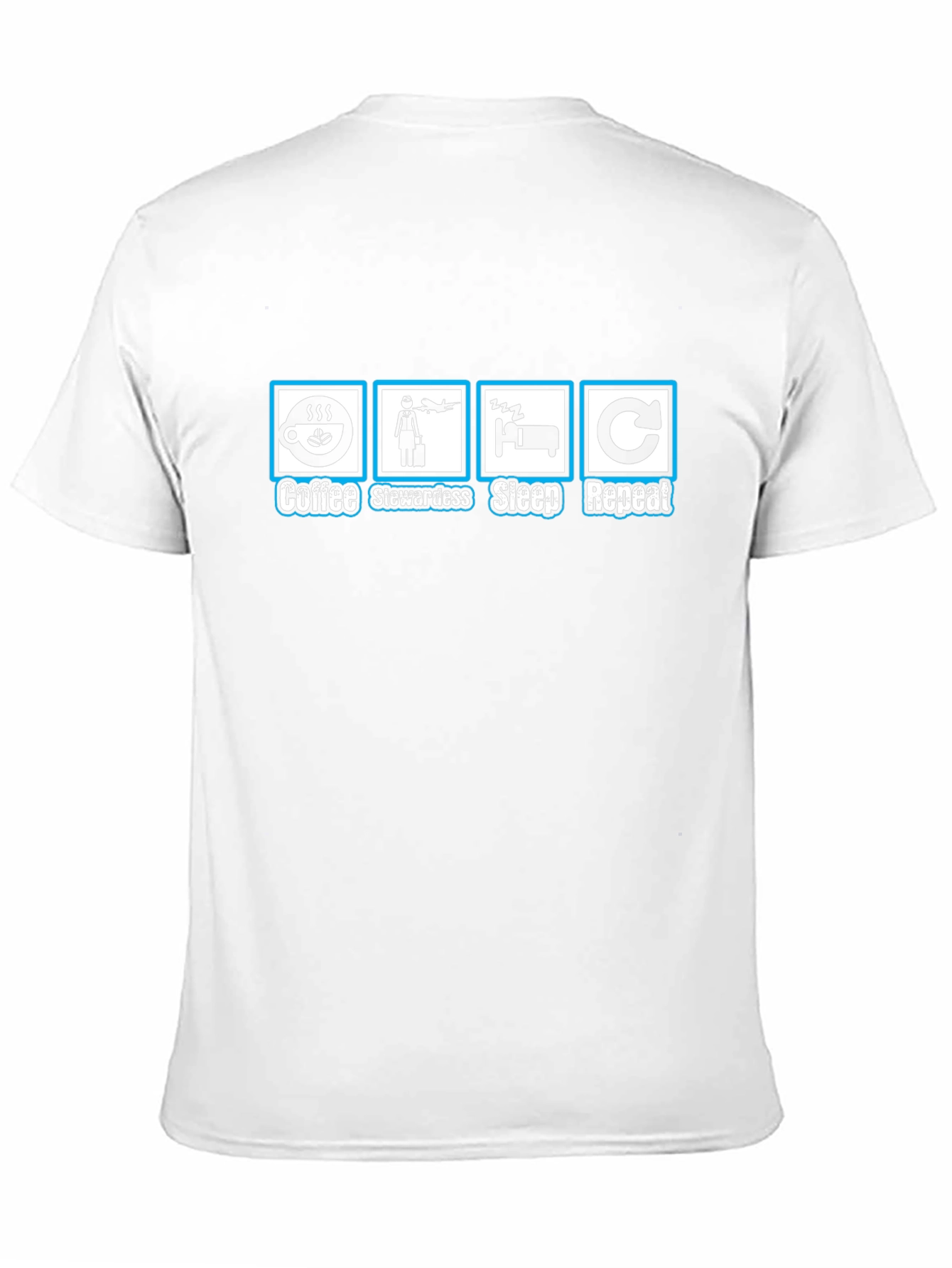 Coffee Stewardess Sleep Repeat Black T-Shirt