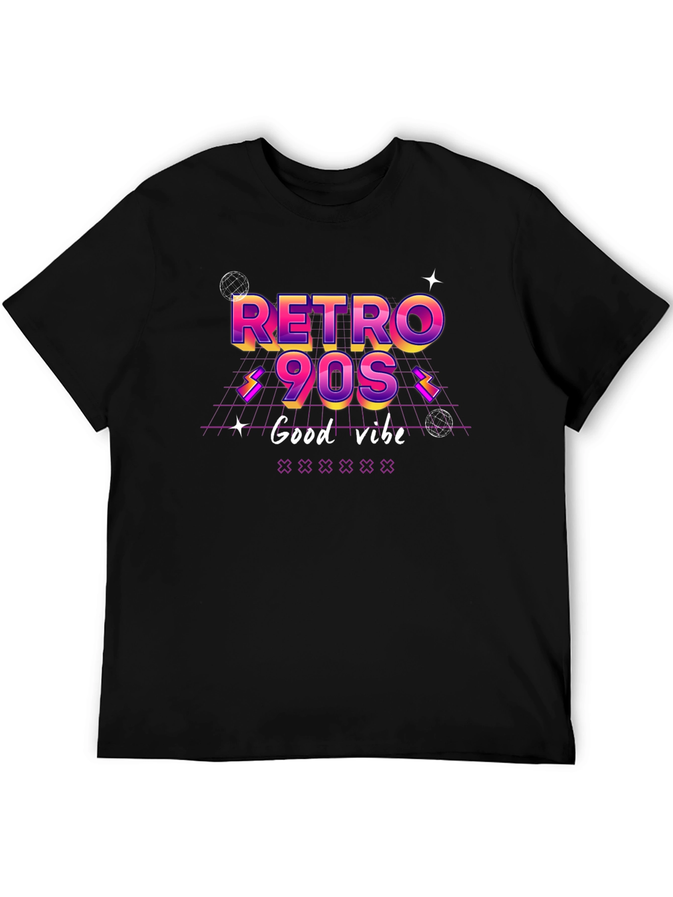 Retro 90s Good Vibe Black T-Shirt