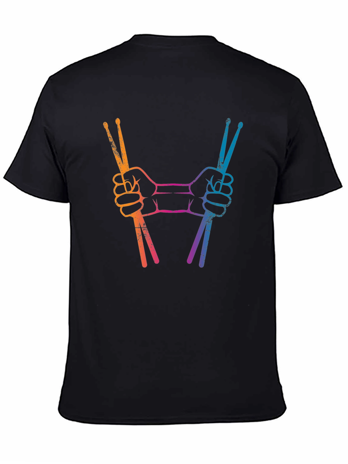 Drummers Hands Drumsticks Black T-Shirt