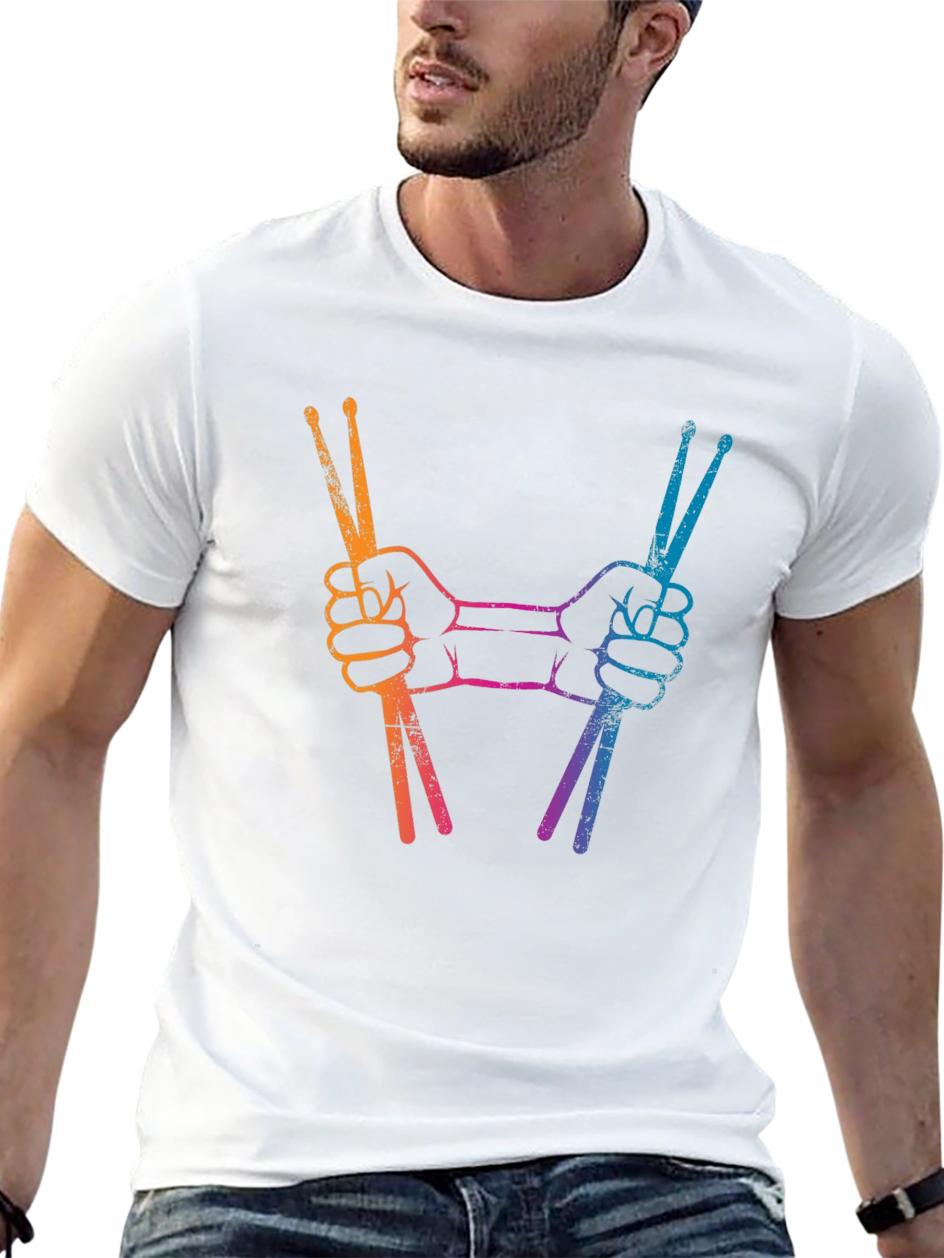 Drummers Hands Drumsticks Black T-Shirt