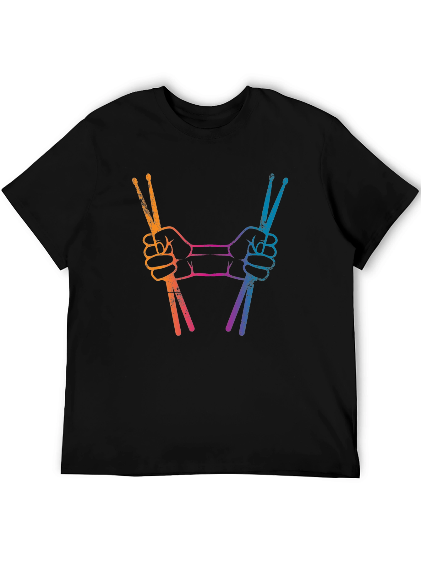 Drummers Hands Drumsticks Black T-Shirt