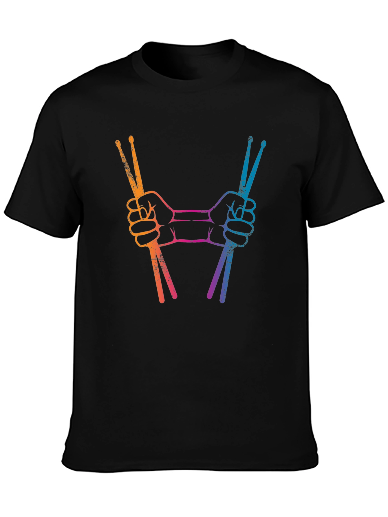 Drummers Hands Drumsticks Black T-Shirt
