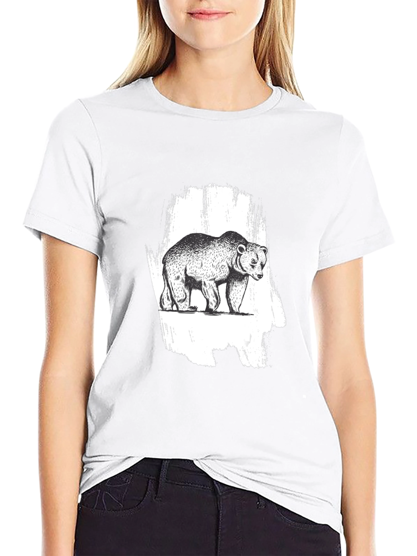 Bear Graphic Black T-Shirt - Nature Inspired Tee