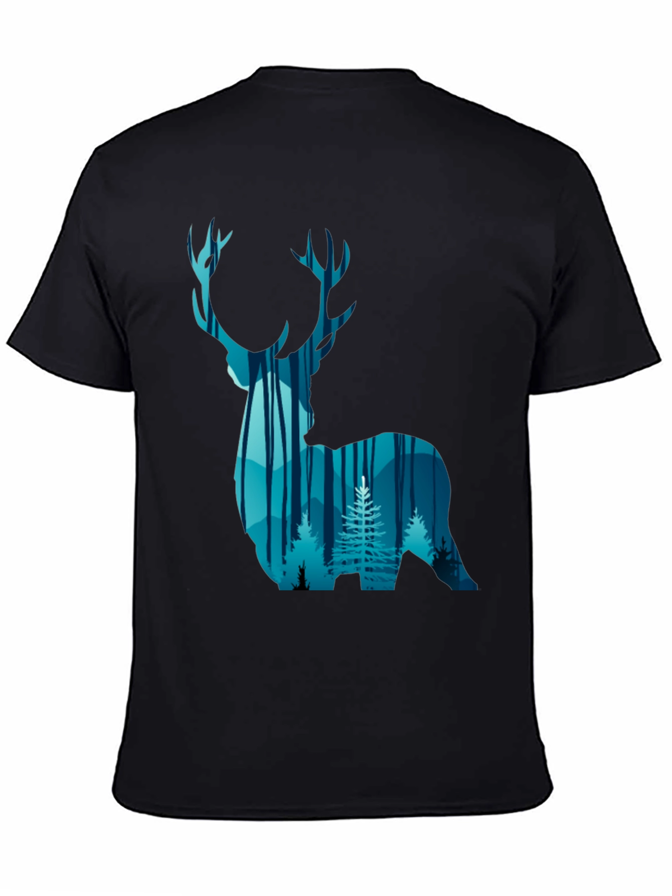 Deer Forest Graphic Tee - Black