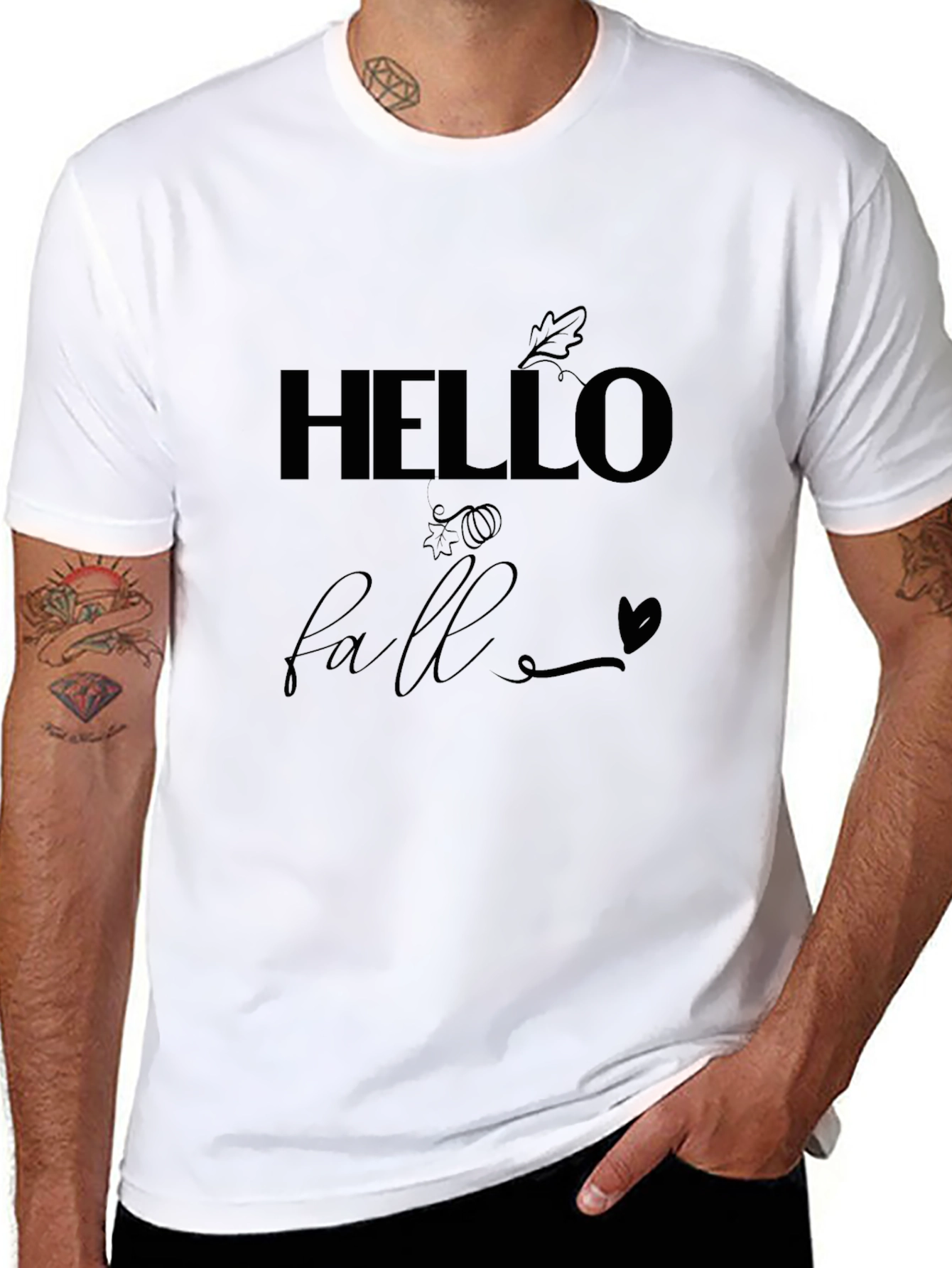 Hello Fall Graphic Tee - Stylish Autumn T-Shirt
