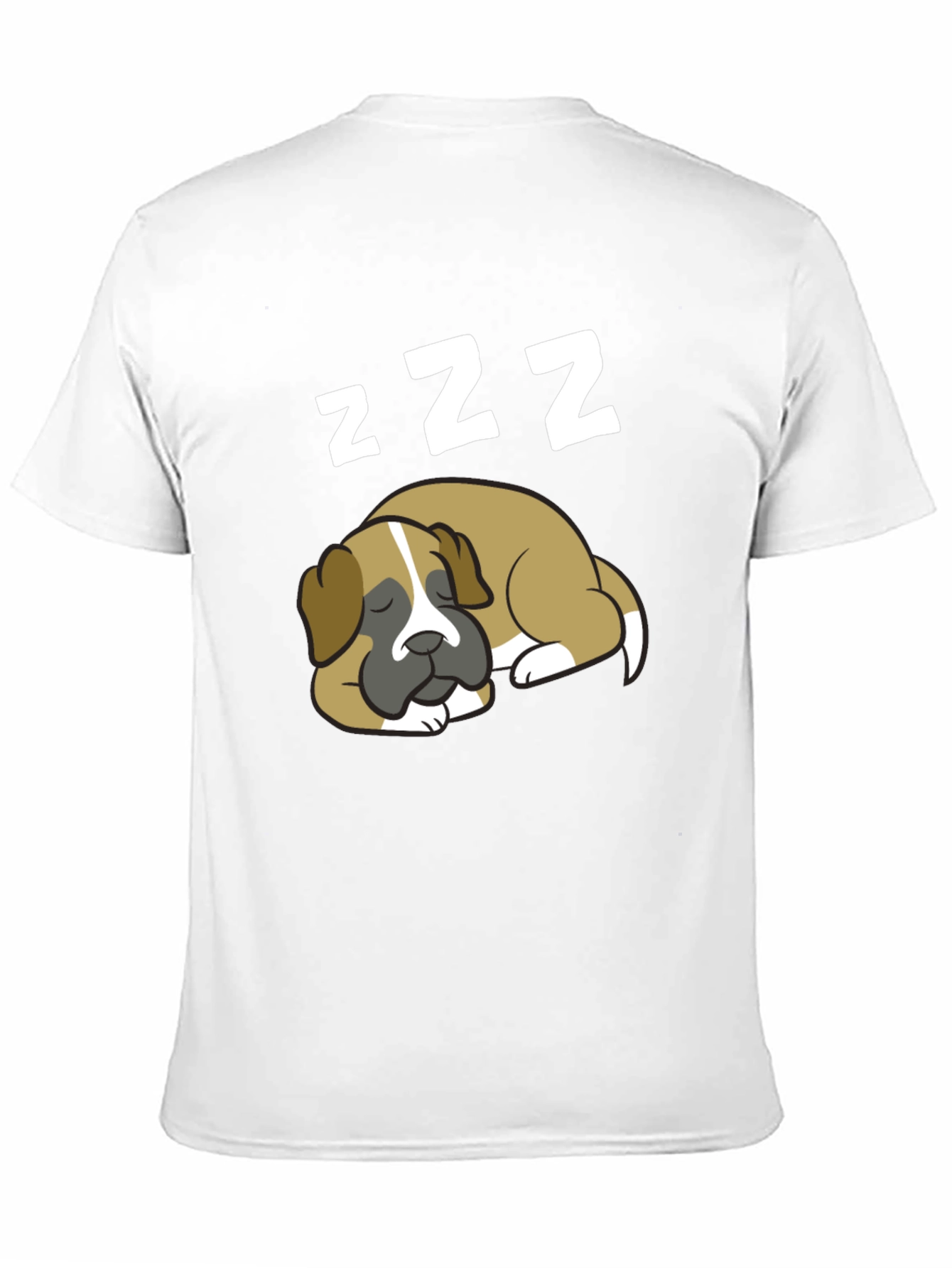 Cute Sleeping Dog ZZZ Mens Black T-Shirt