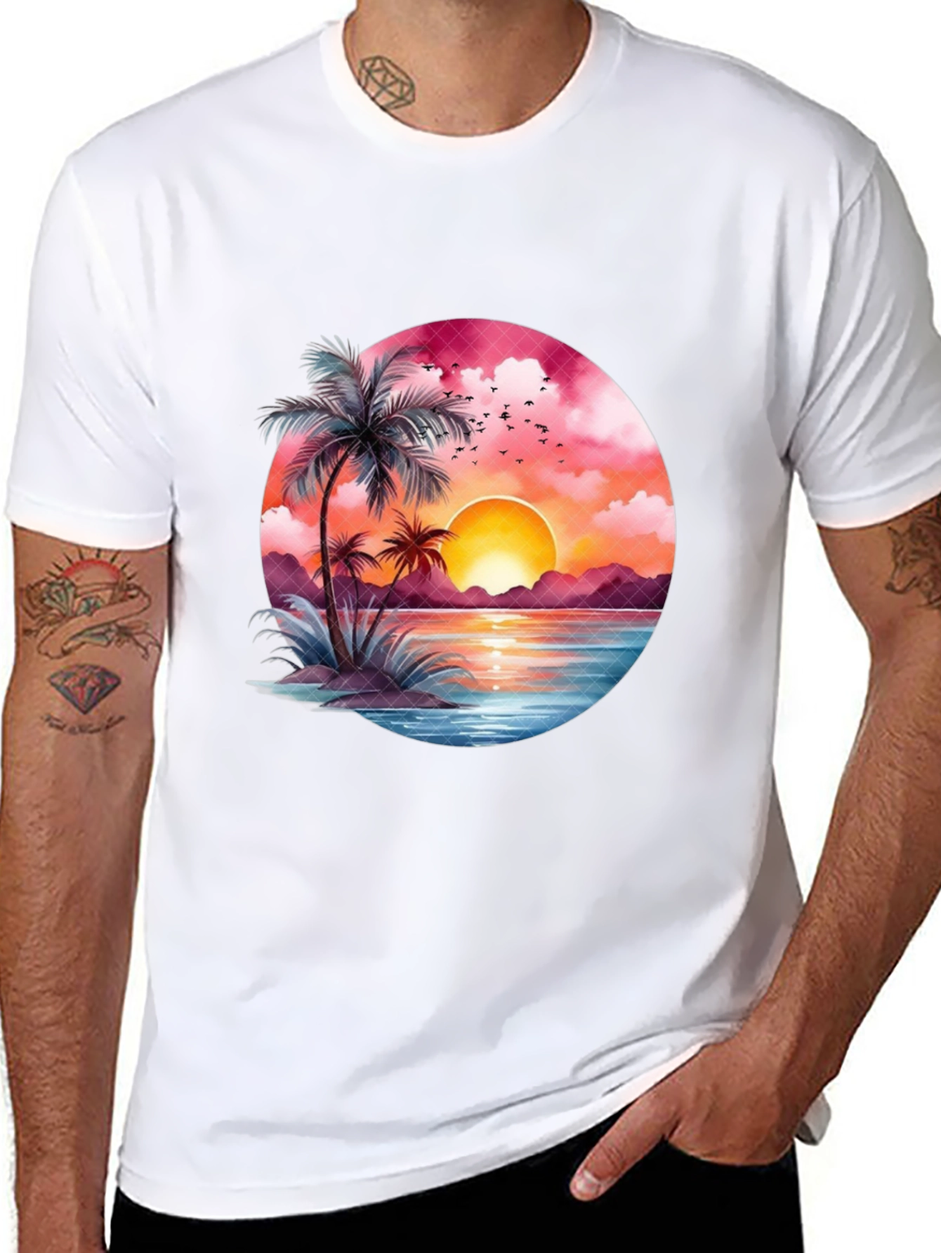 Sunset Beach Graphic Tee - Tropical Vibe