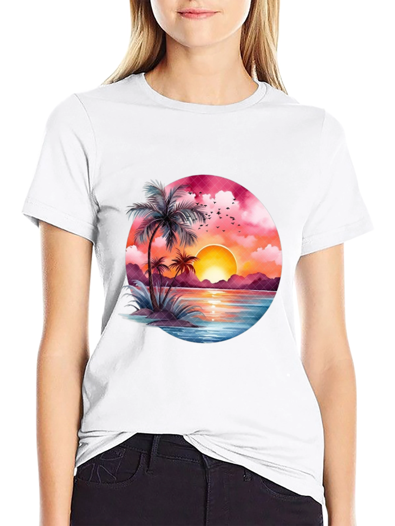 Sunset Beach Graphic Tee - Tropical Vibe