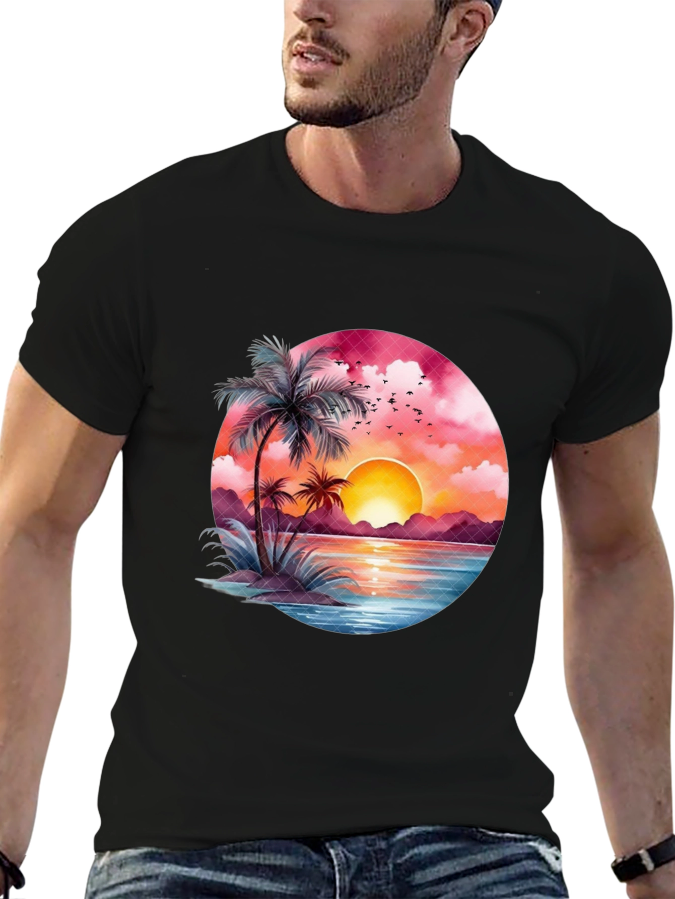 Sunset Beach Graphic Tee - Tropical Vibe