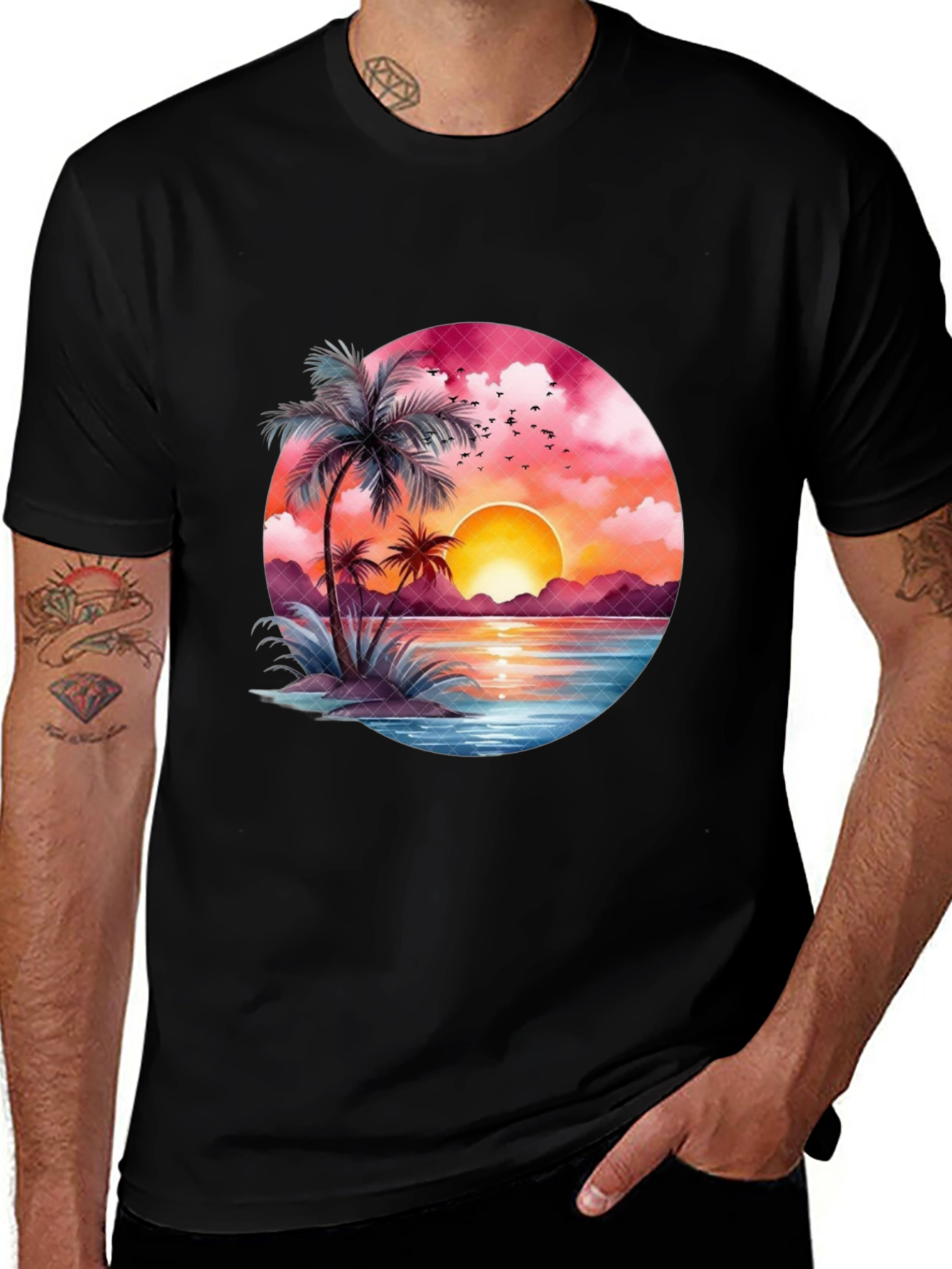 Sunset Beach Graphic Tee - Tropical Vibe
