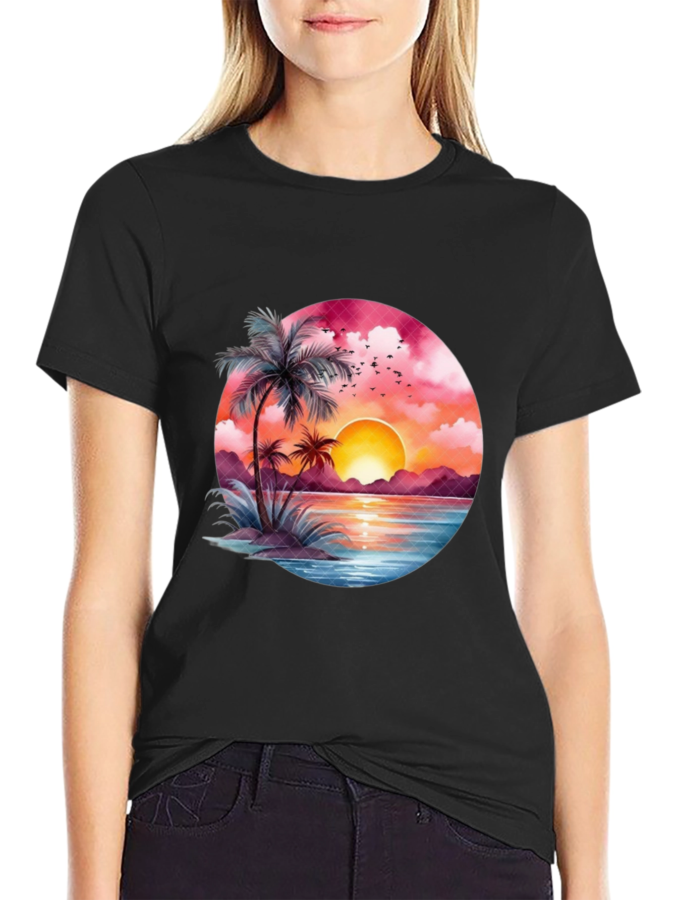 Sunset Beach Graphic Tee - Tropical Vibe