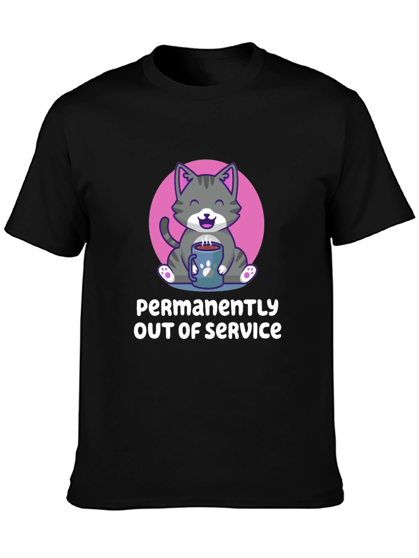 Permanently Out of Service Cat Graphic Tee