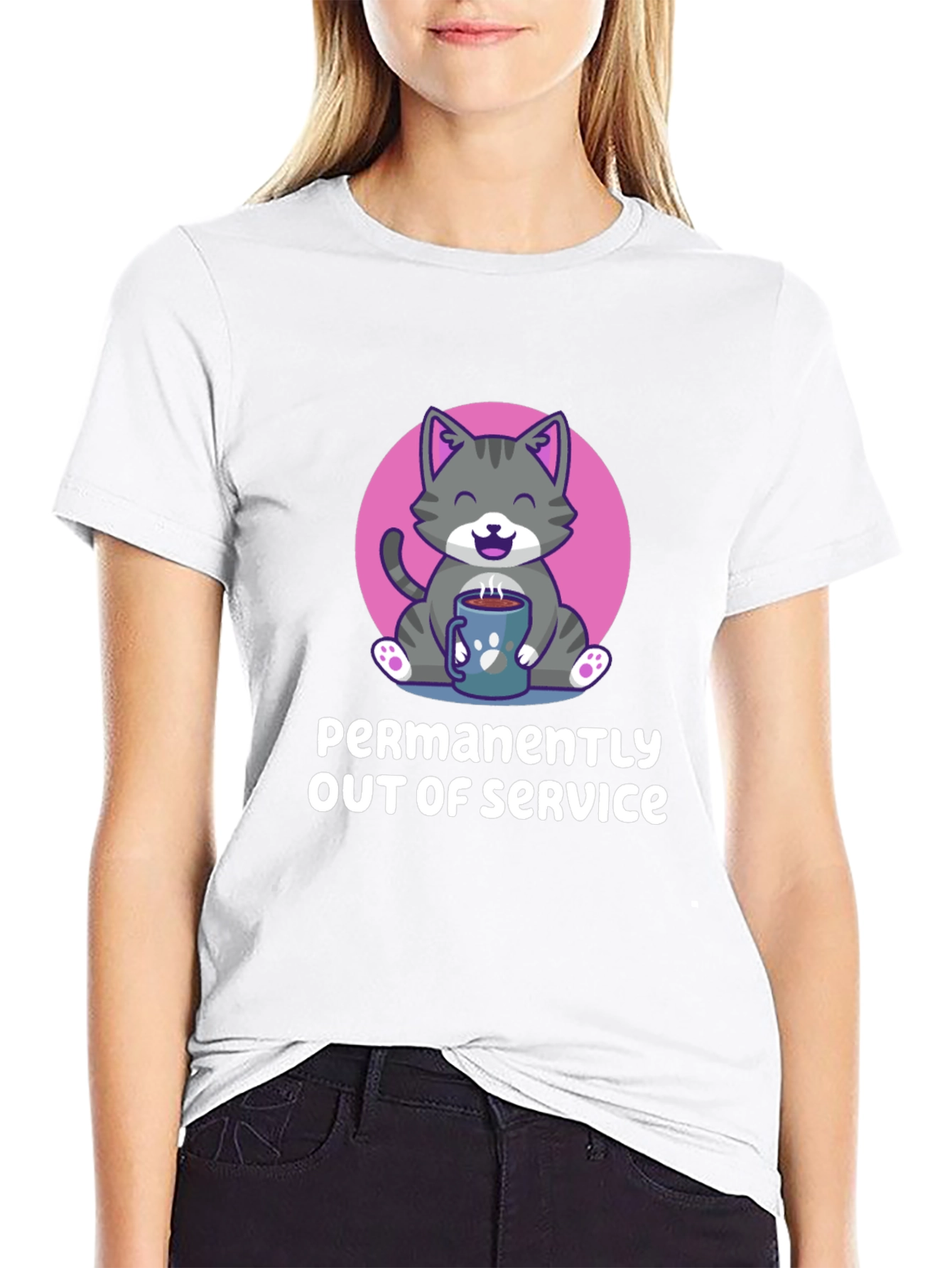 Permanently Out of Service Cat Graphic Tee