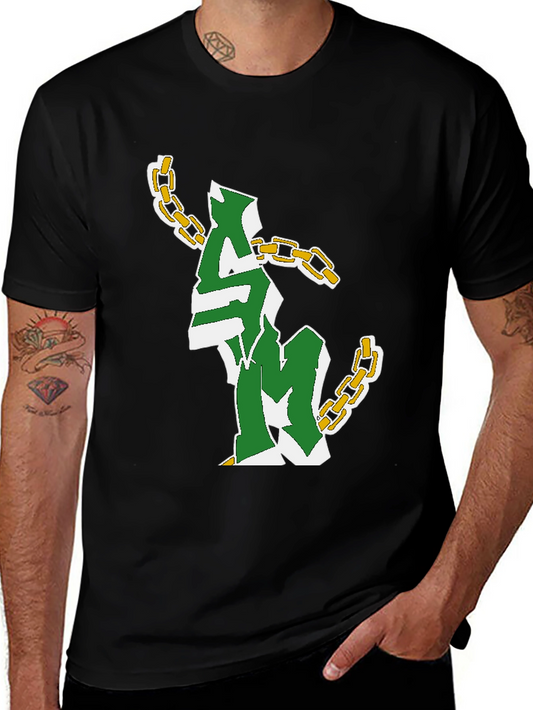 Stylish Black Tee with Graphic Design