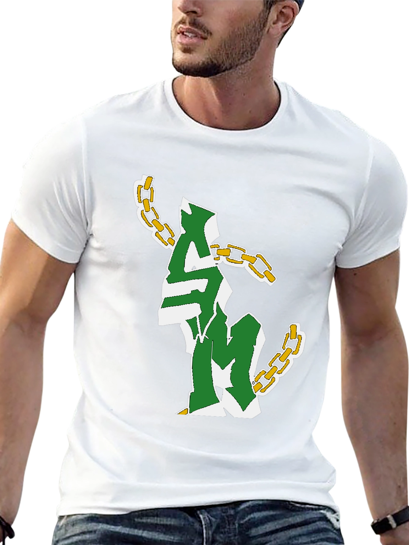 Stylish Black Tee with Graphic Design