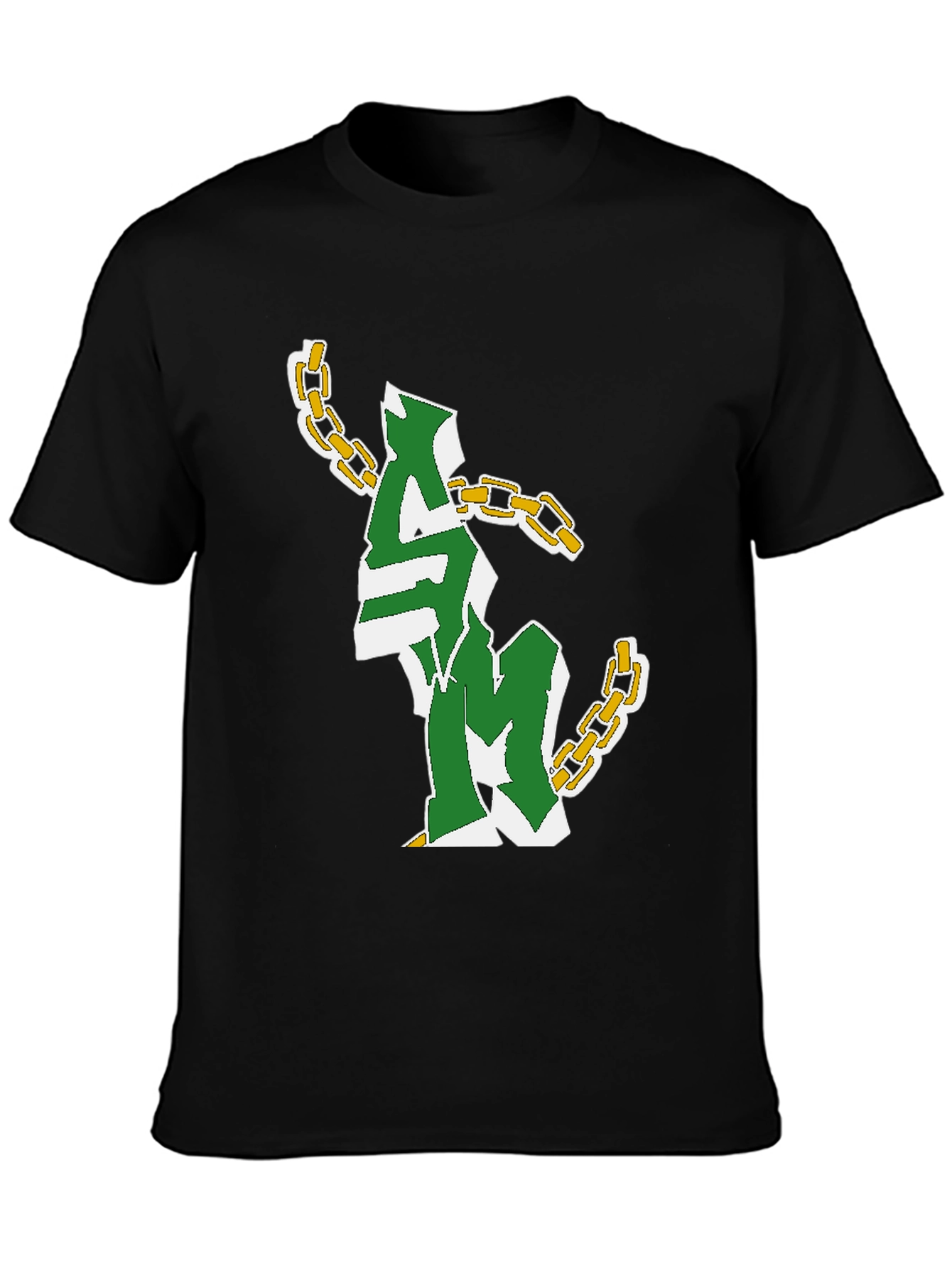 Stylish Black Tee with Graphic Design