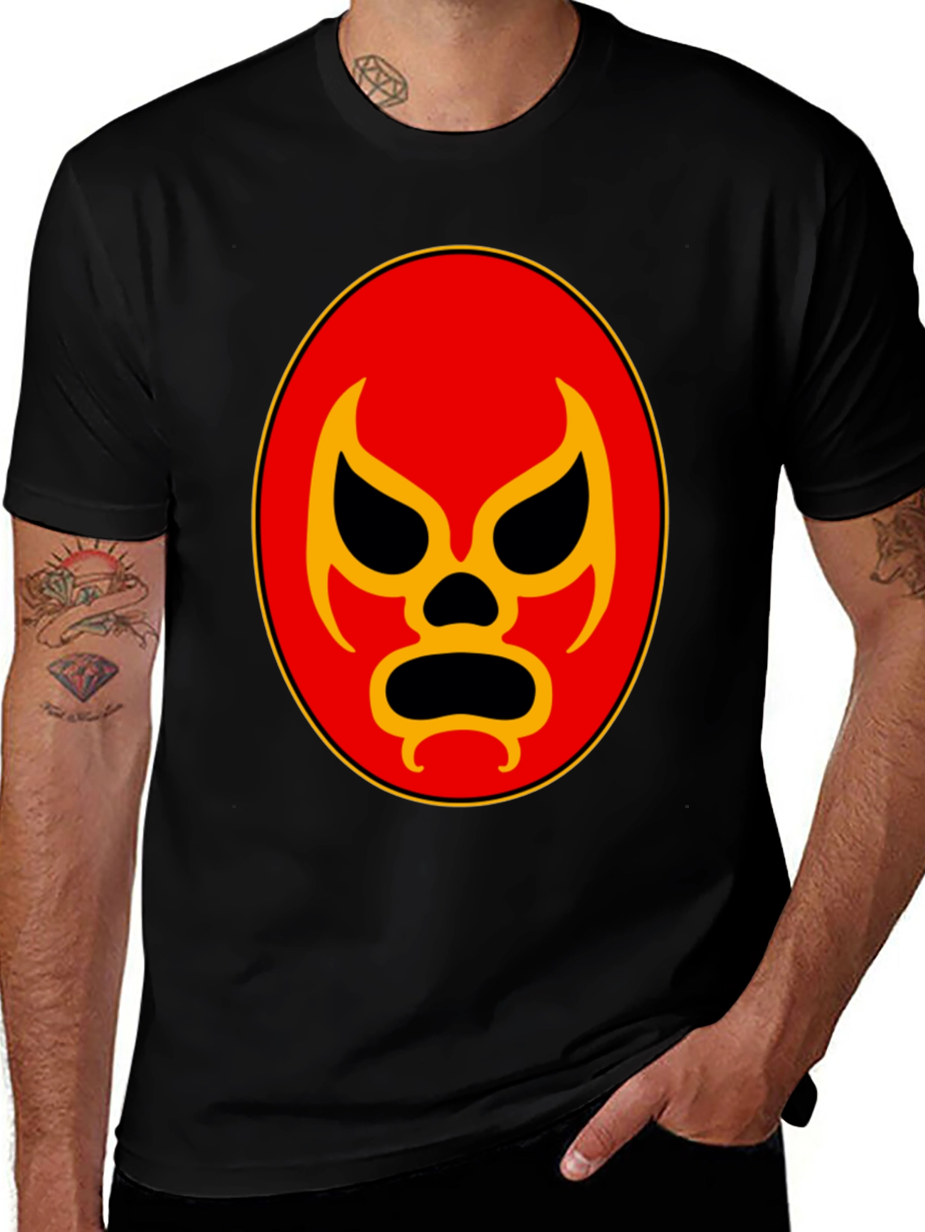 Lucha Libre Mask Graphic Tee - Black