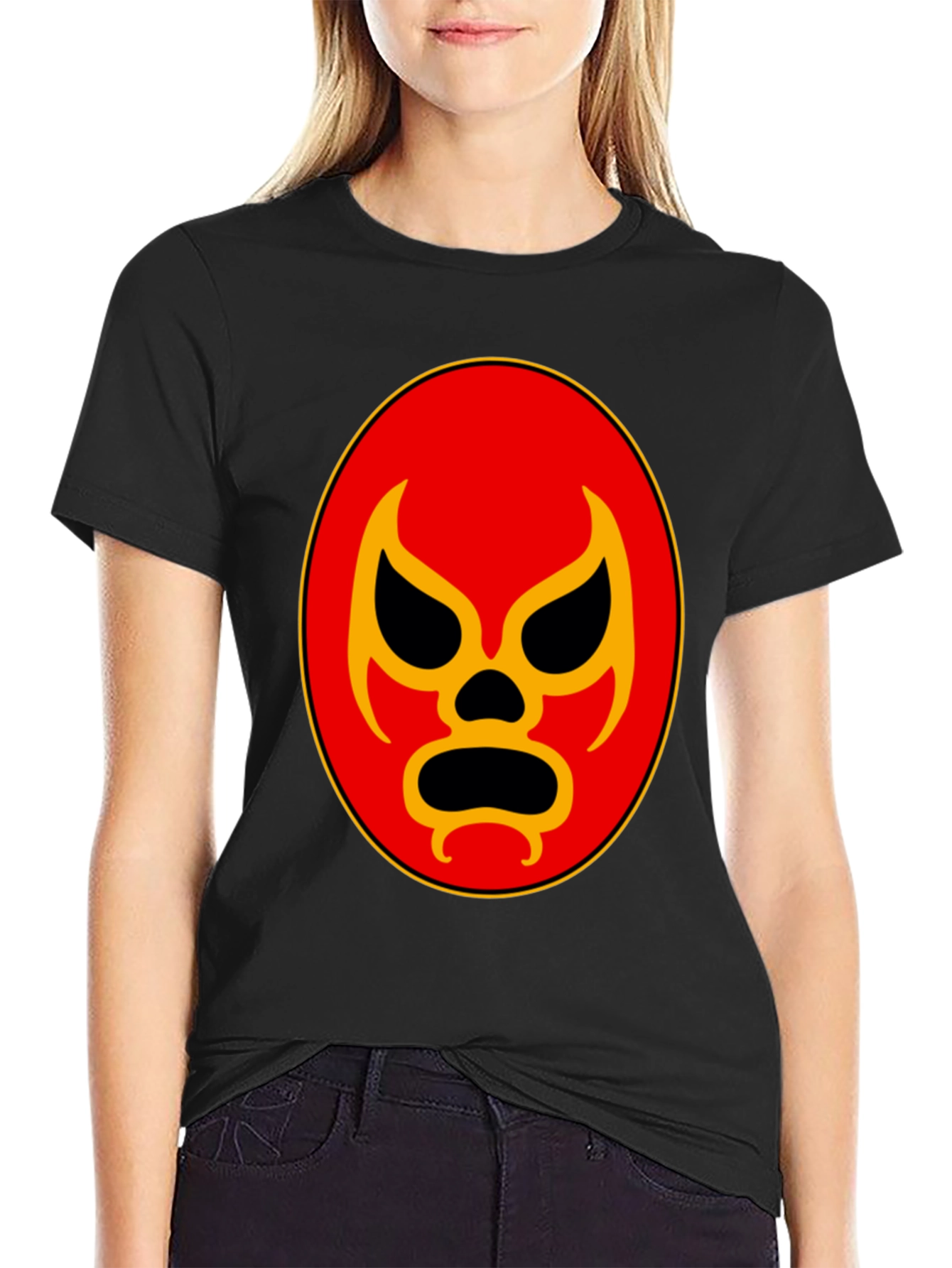 Lucha Libre Mask Graphic Tee - Black