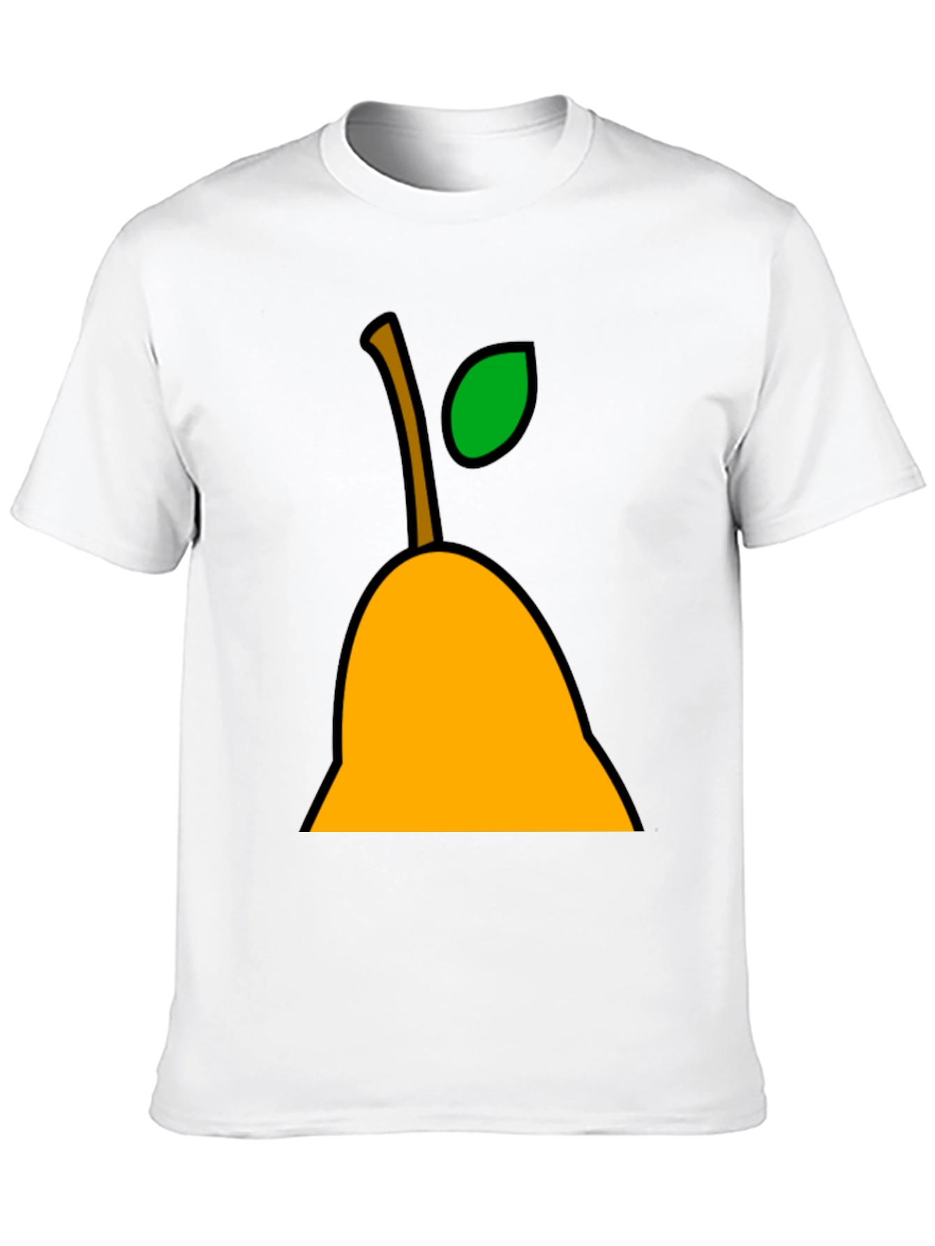 Pear Graphic Tee - Black Cotton Casual T-Shirt