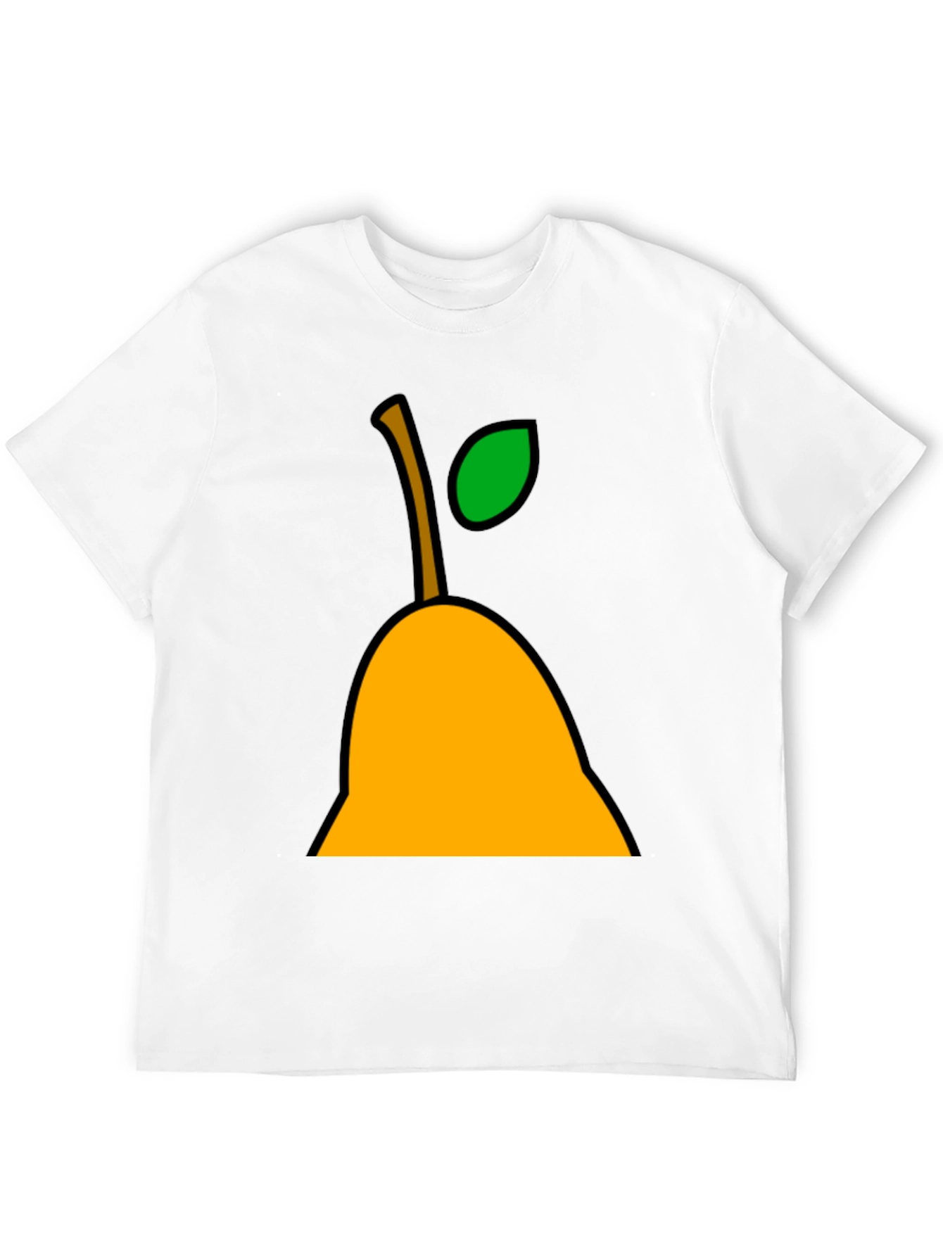 Pear Graphic Tee - Black Cotton Casual T-Shirt