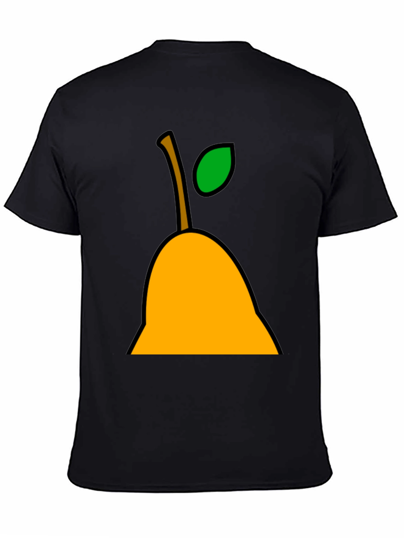Pear Graphic Tee - Black Cotton Casual T-Shirt