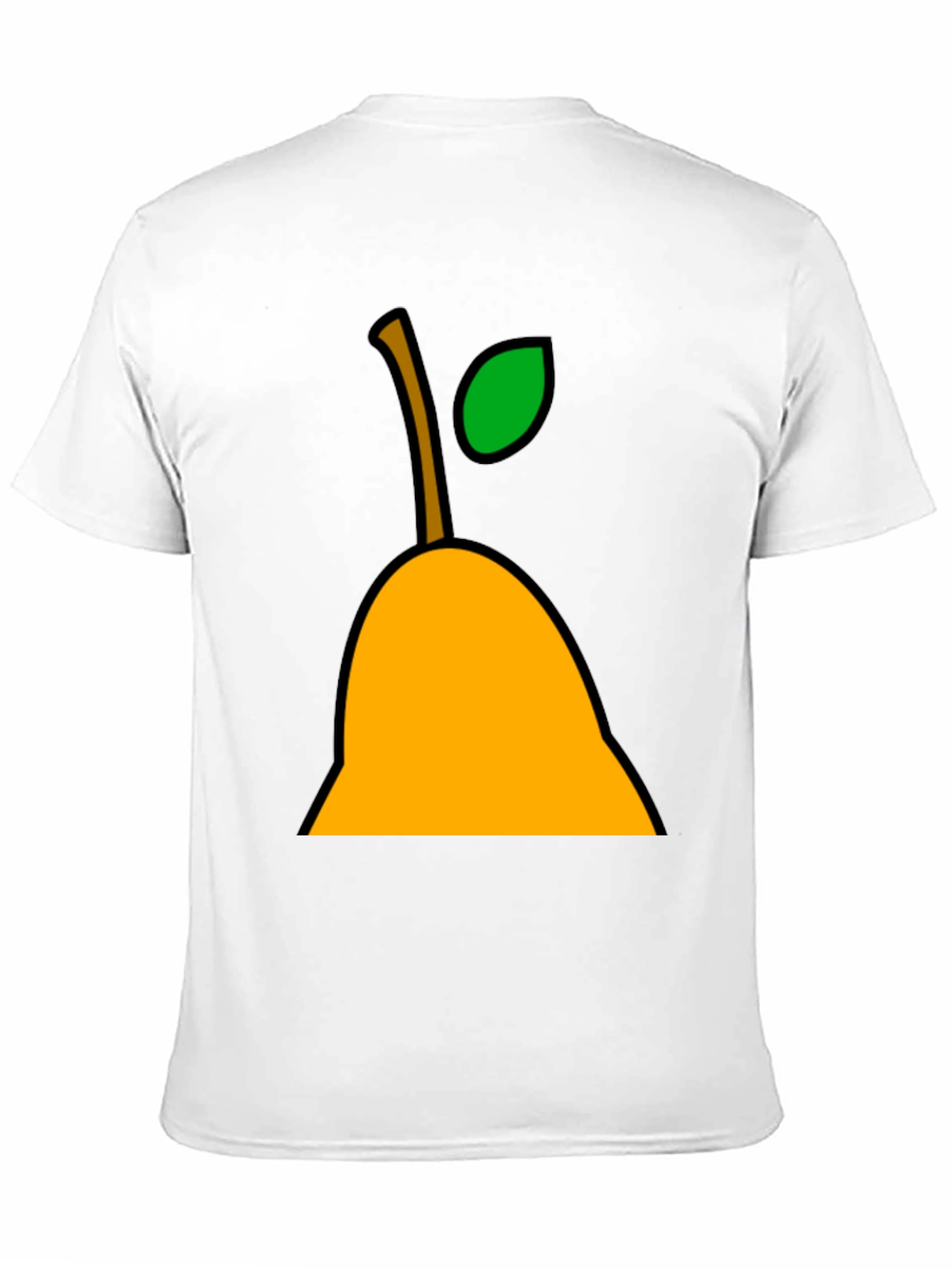 Pear Graphic Tee - Black Cotton Casual T-Shirt