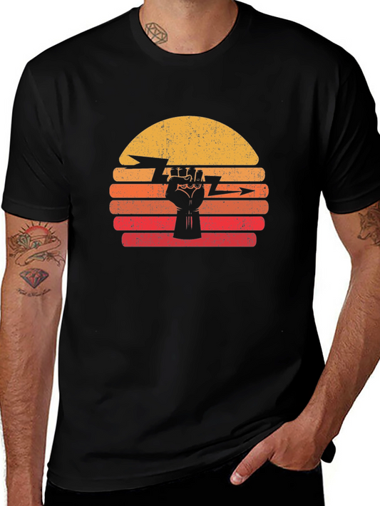 Power Fist Graphic Tee - Sunset Design