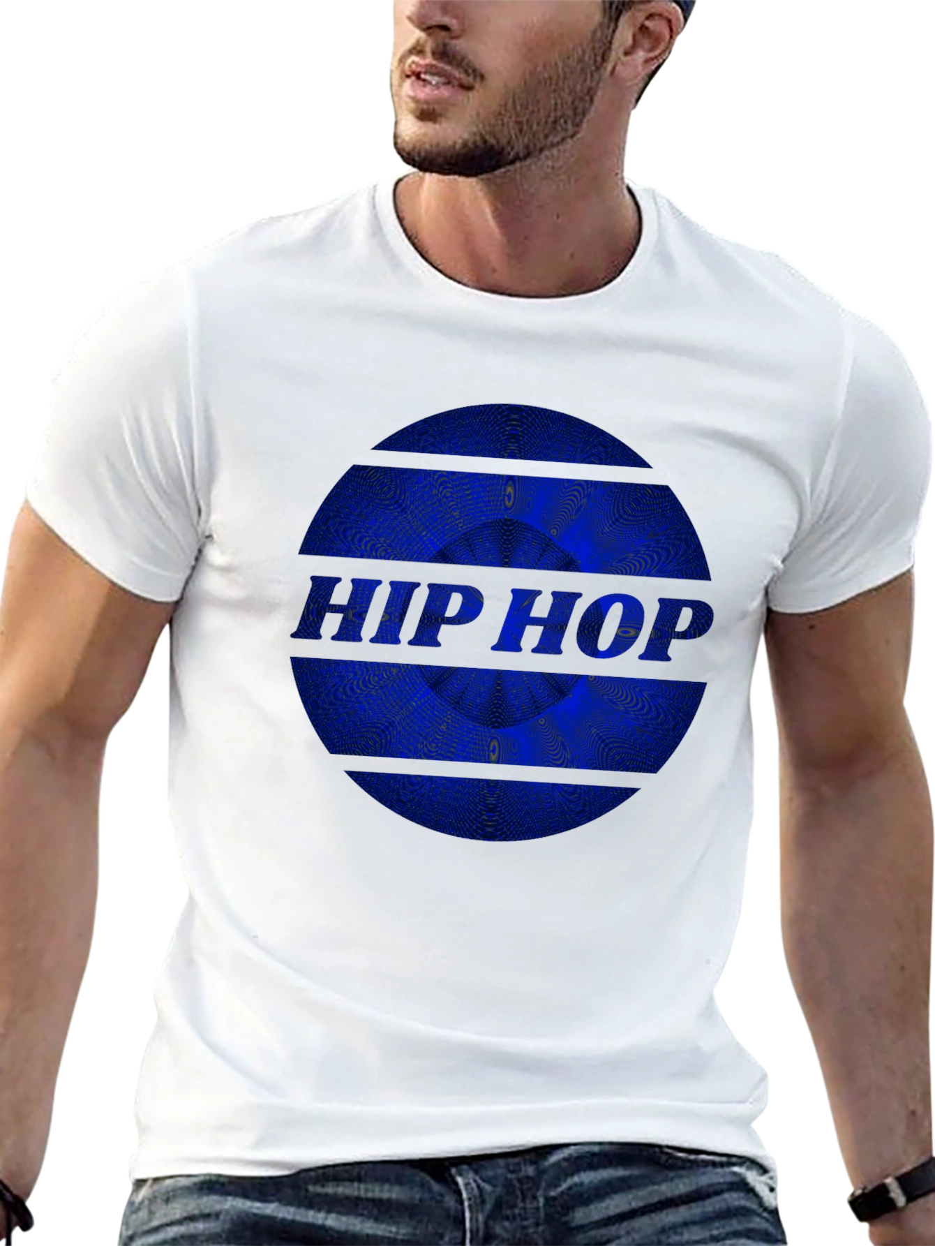 Hip Hop Graphic Print Black T-Shirt