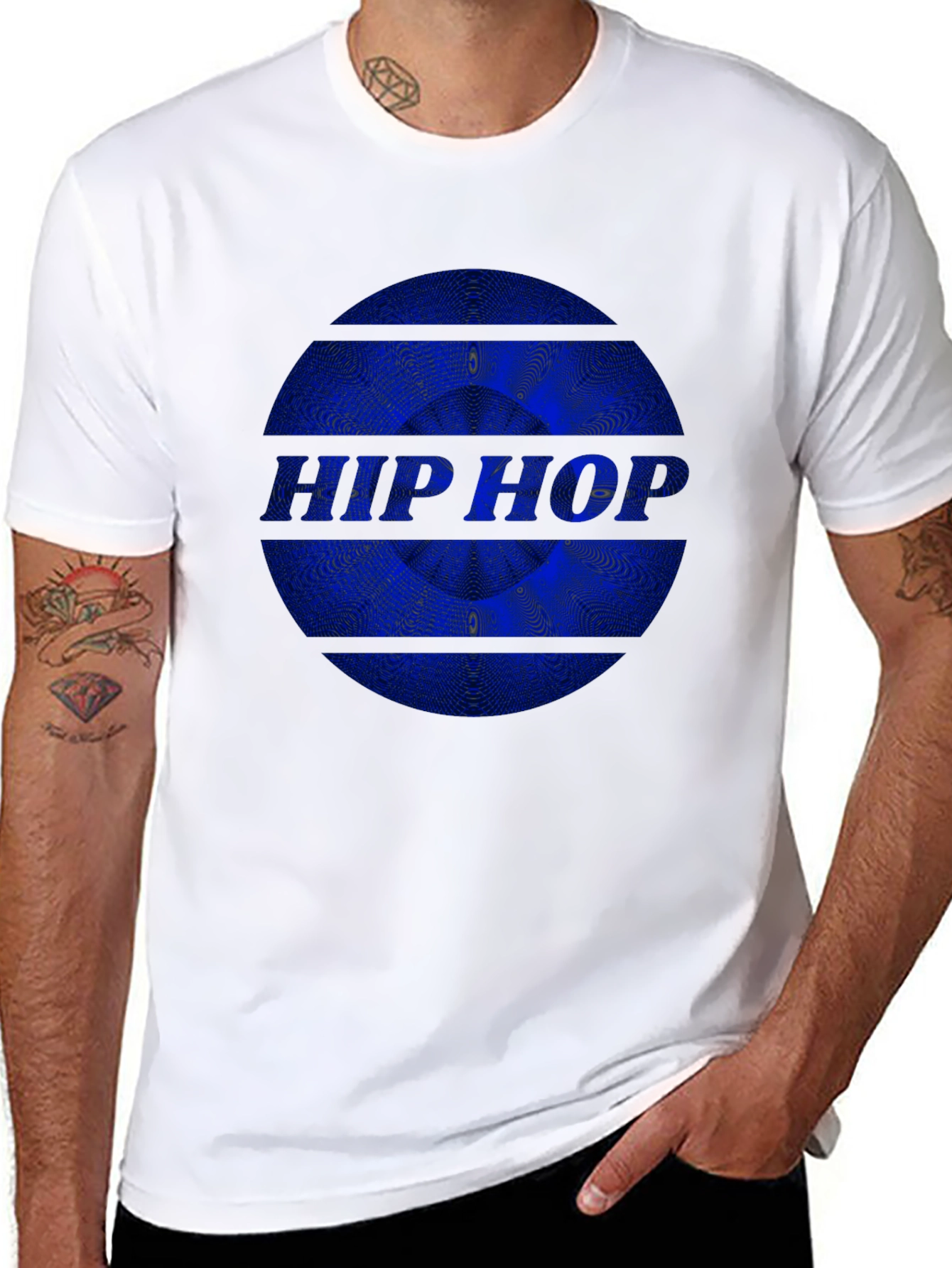 Hip Hop Graphic Print Black T-Shirt