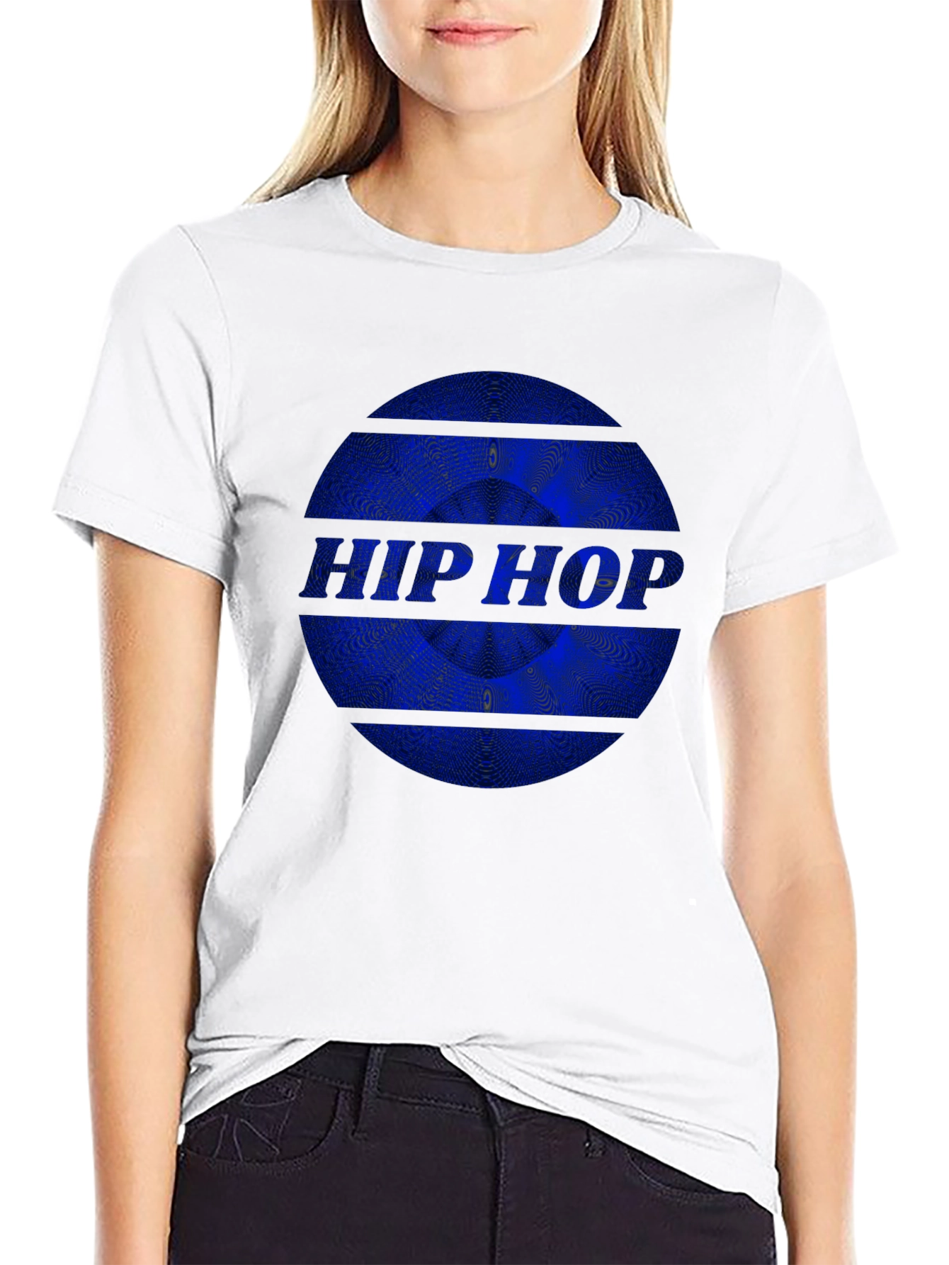 Hip Hop Graphic Print Black T-Shirt