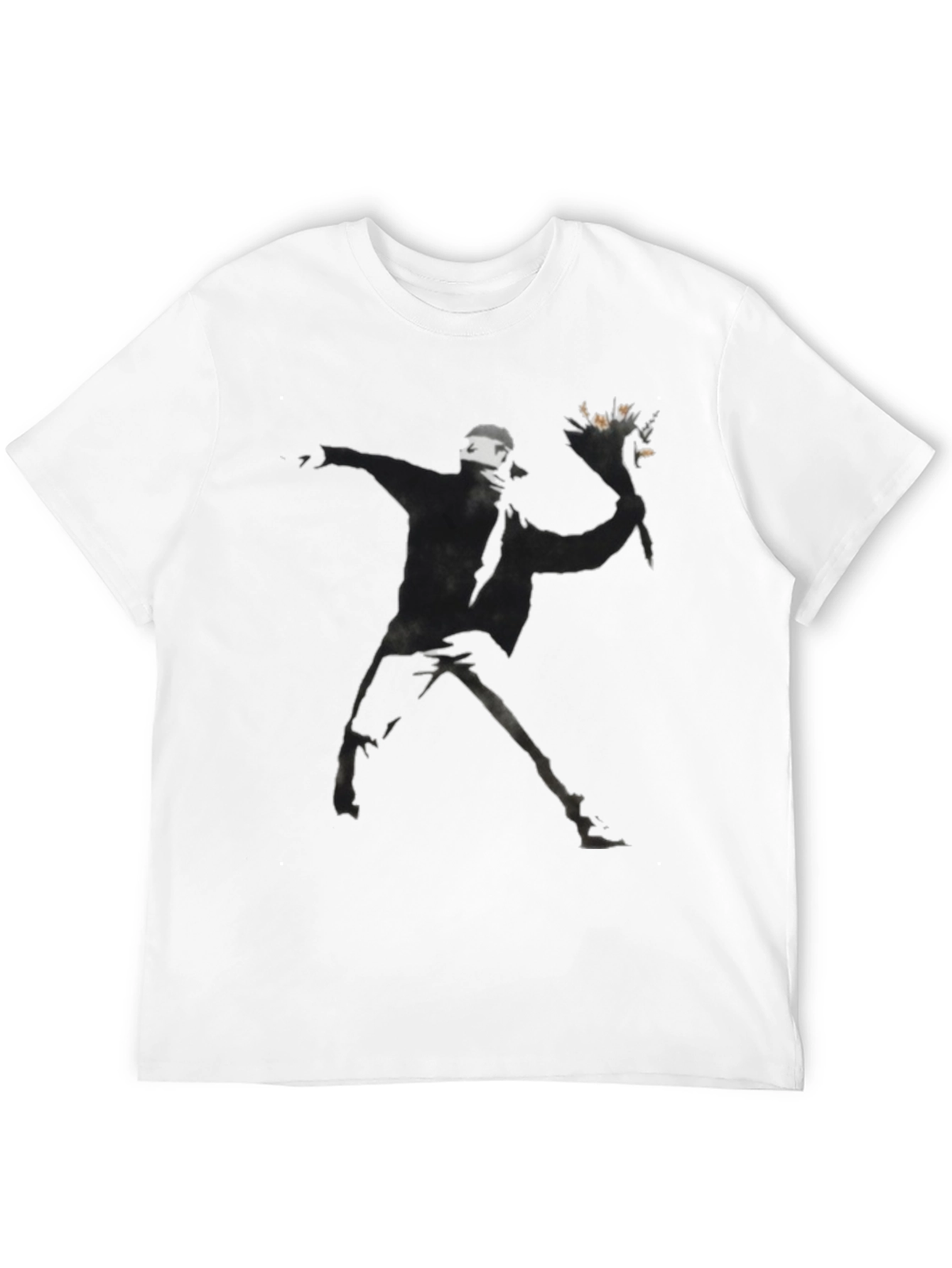 Banksy Flower Bomber Black T-Shirt