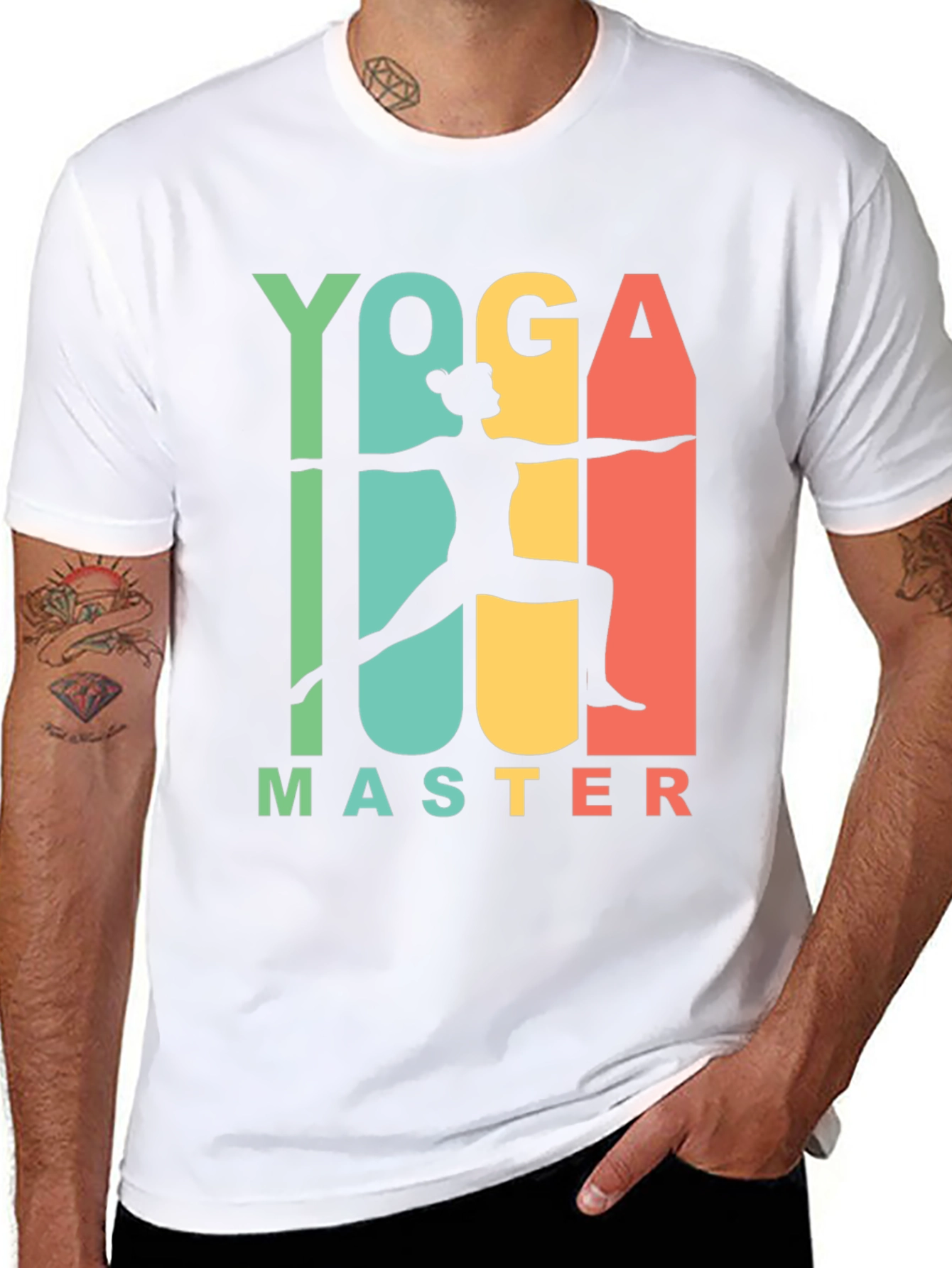 Yoga Master Graphic Tee - Black Cotton T-Shirt