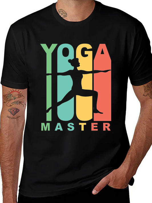 Yoga Master Graphic Tee - Black Cotton T-Shirt