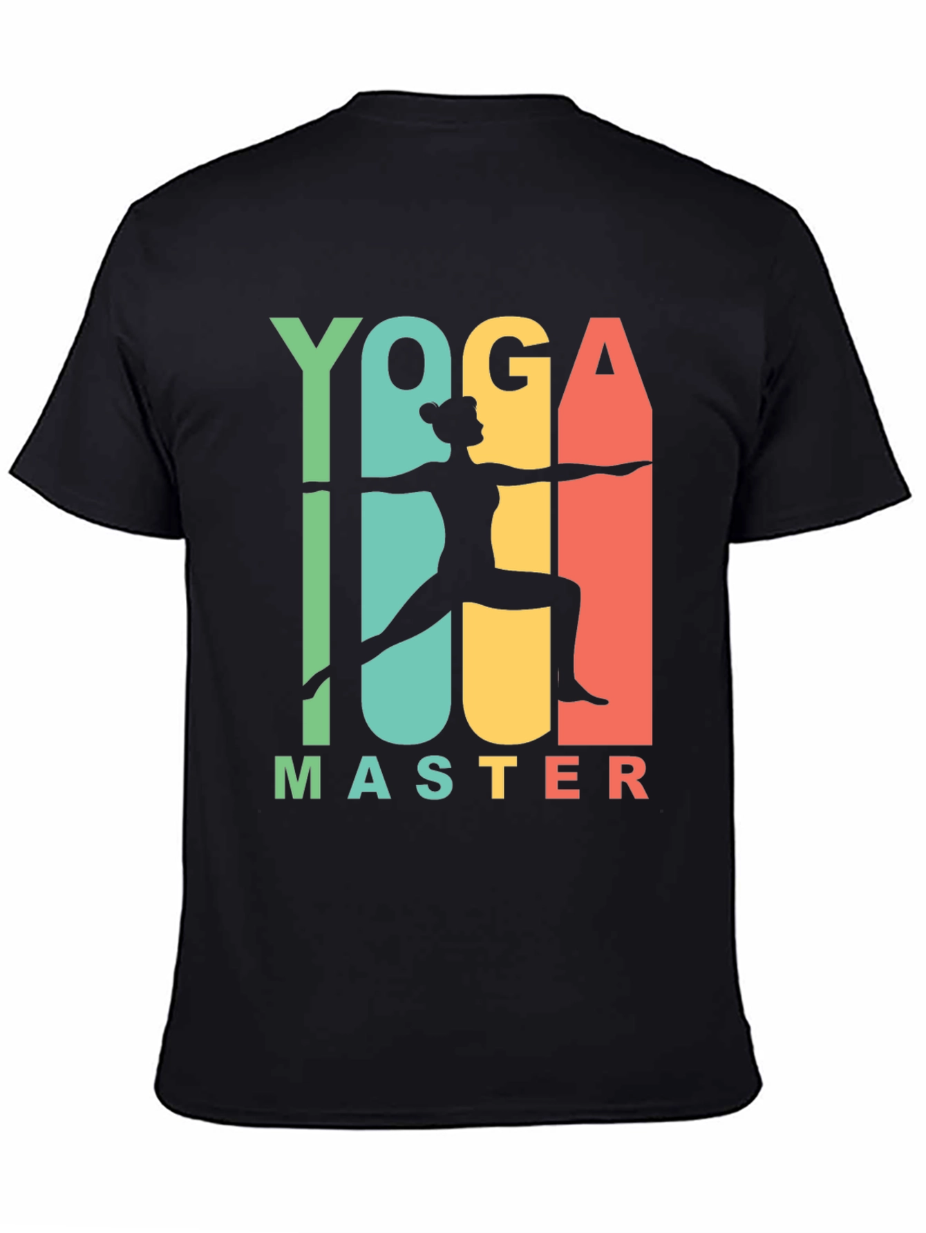 Yoga Master Graphic Tee - Black Cotton T-Shirt
