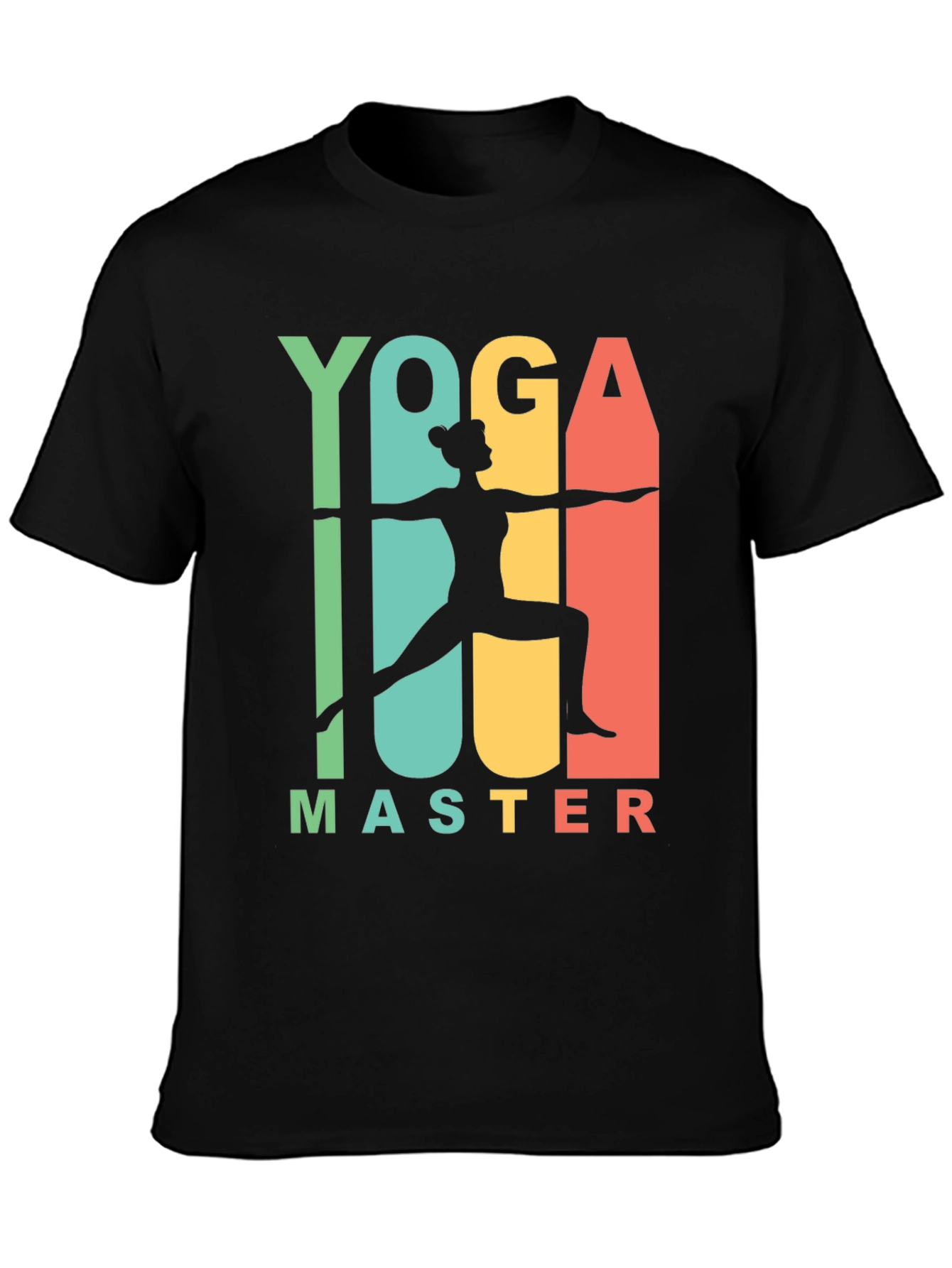Yoga Master Graphic Tee - Black Cotton T-Shirt