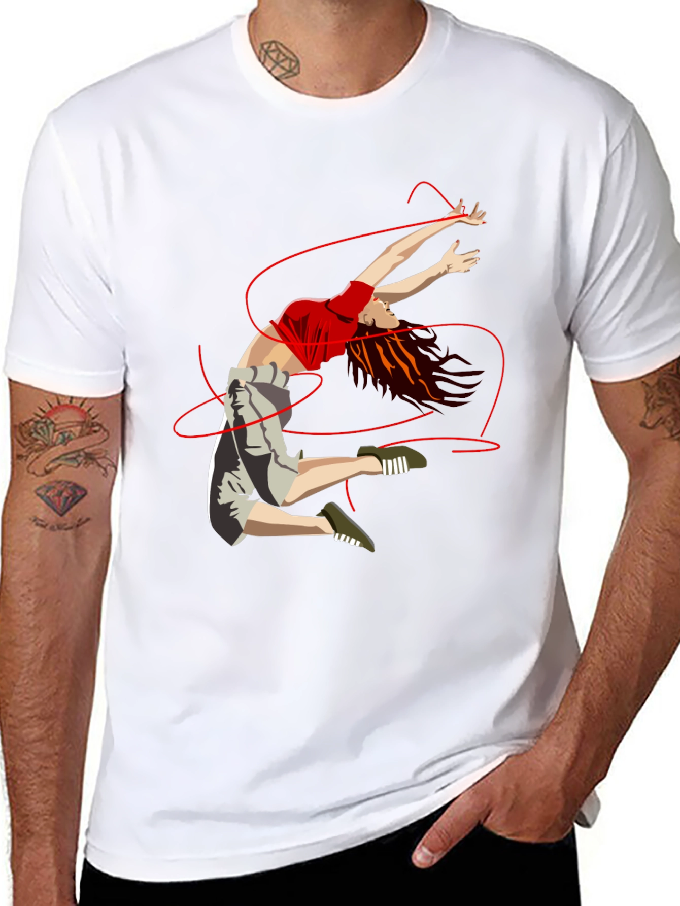 Dancing Woman Graphic Print T-Shirt