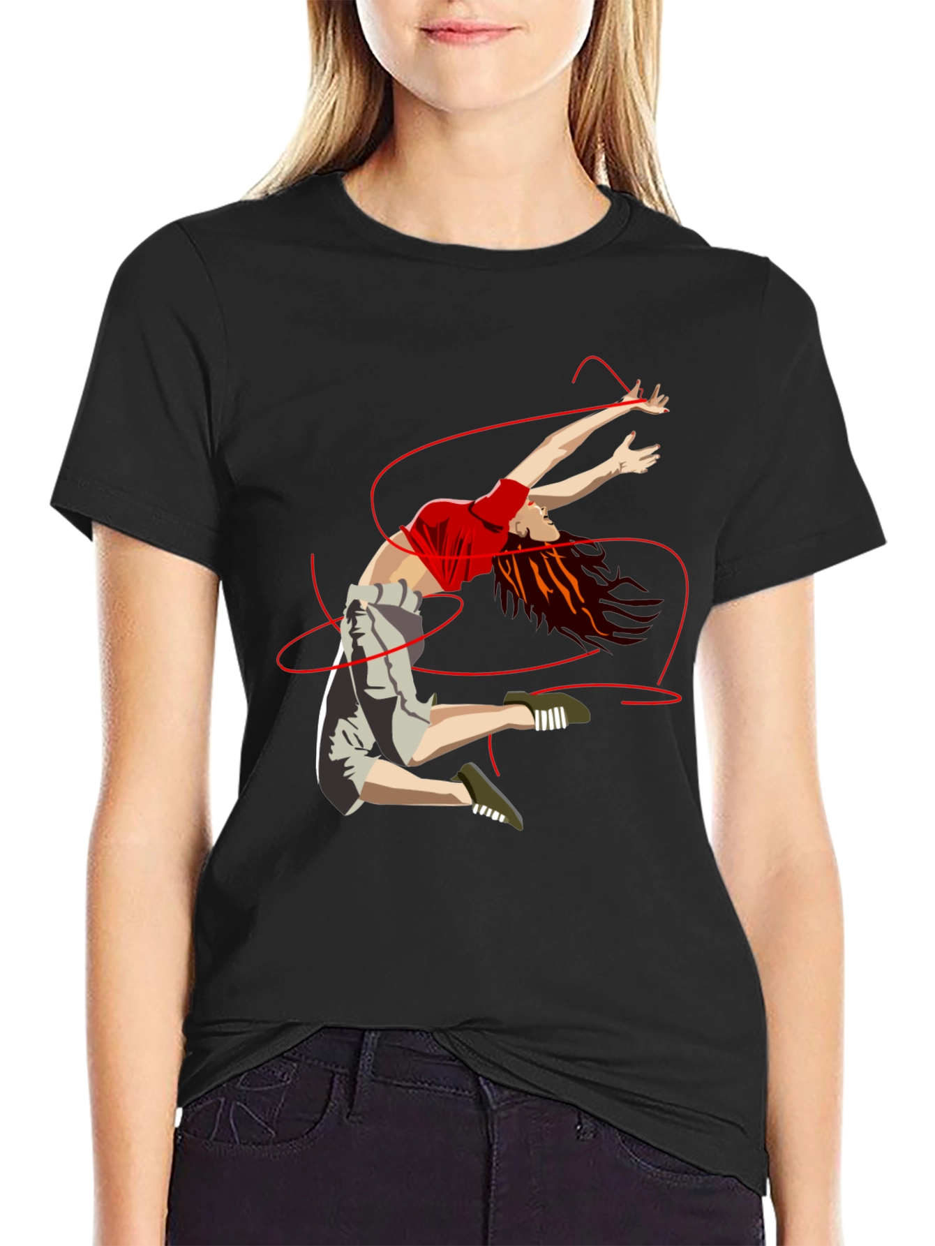 Dancing Woman Graphic Print T-Shirt