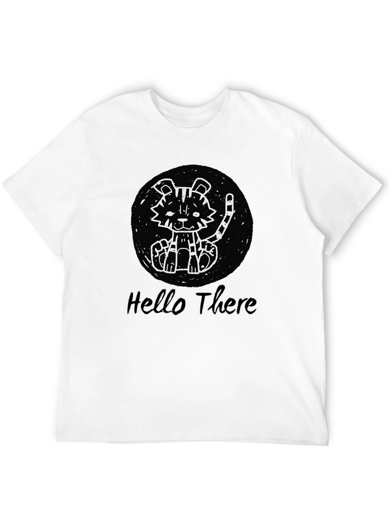 Cute Tiger Graphic Black T-Shirt