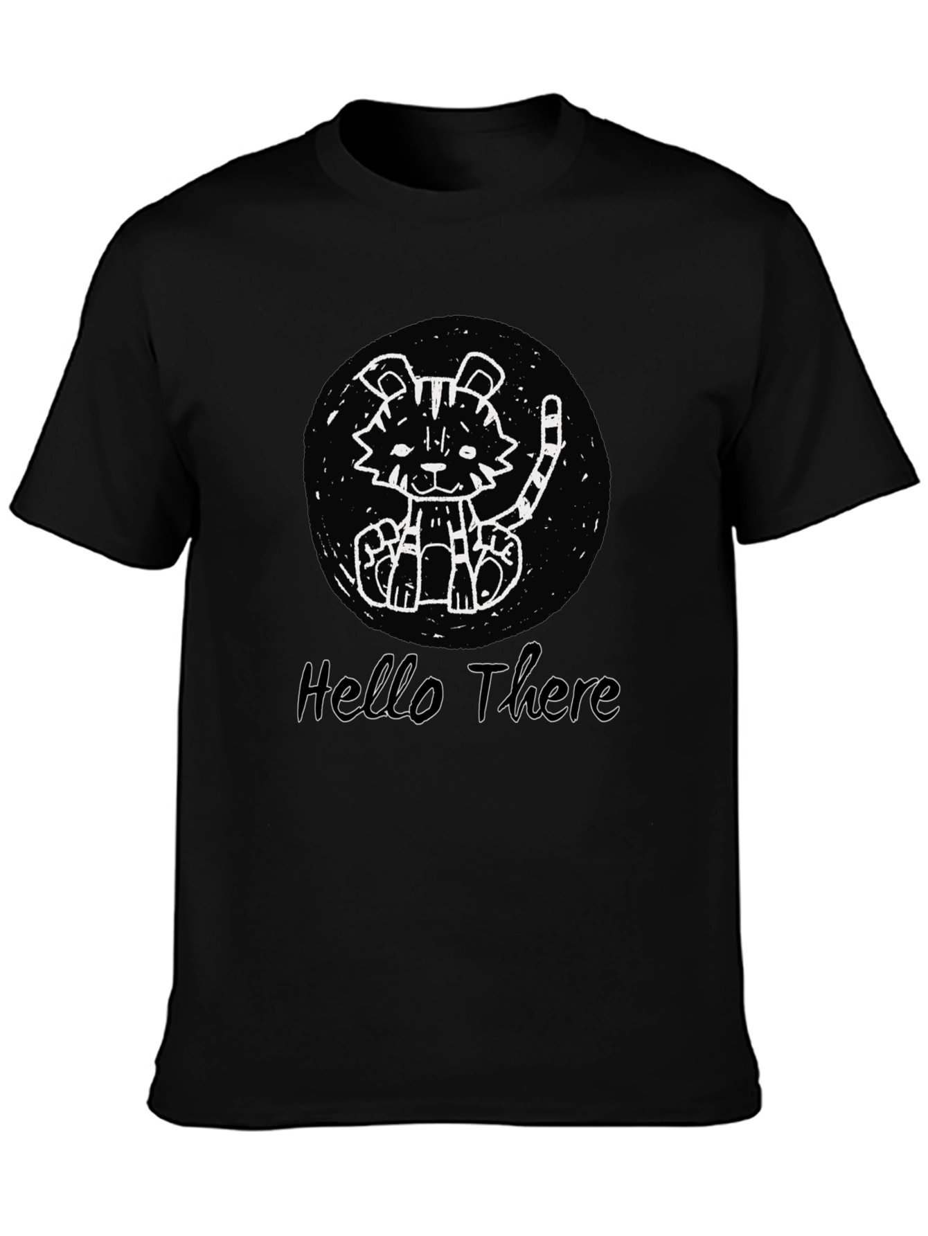Cute Tiger Graphic Black T-Shirt
