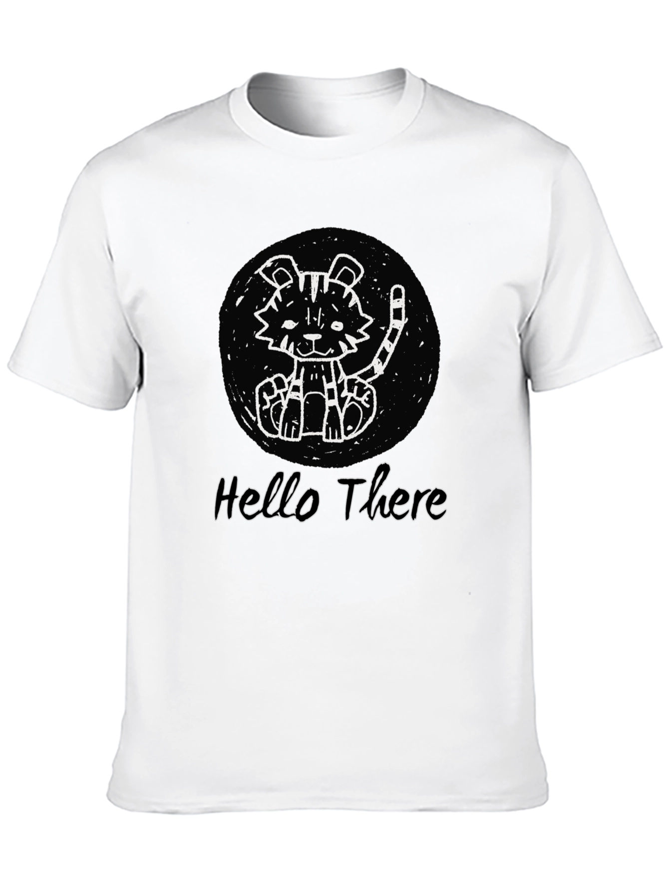 Cute Tiger Graphic Black T-Shirt