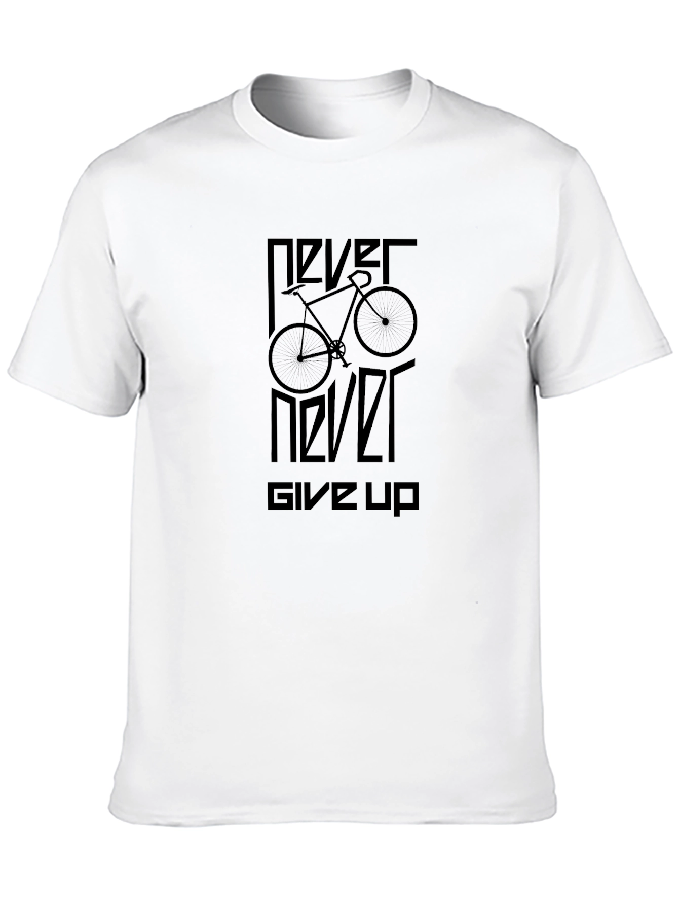 Never Never Give Up Bike Graphic T-Shirt