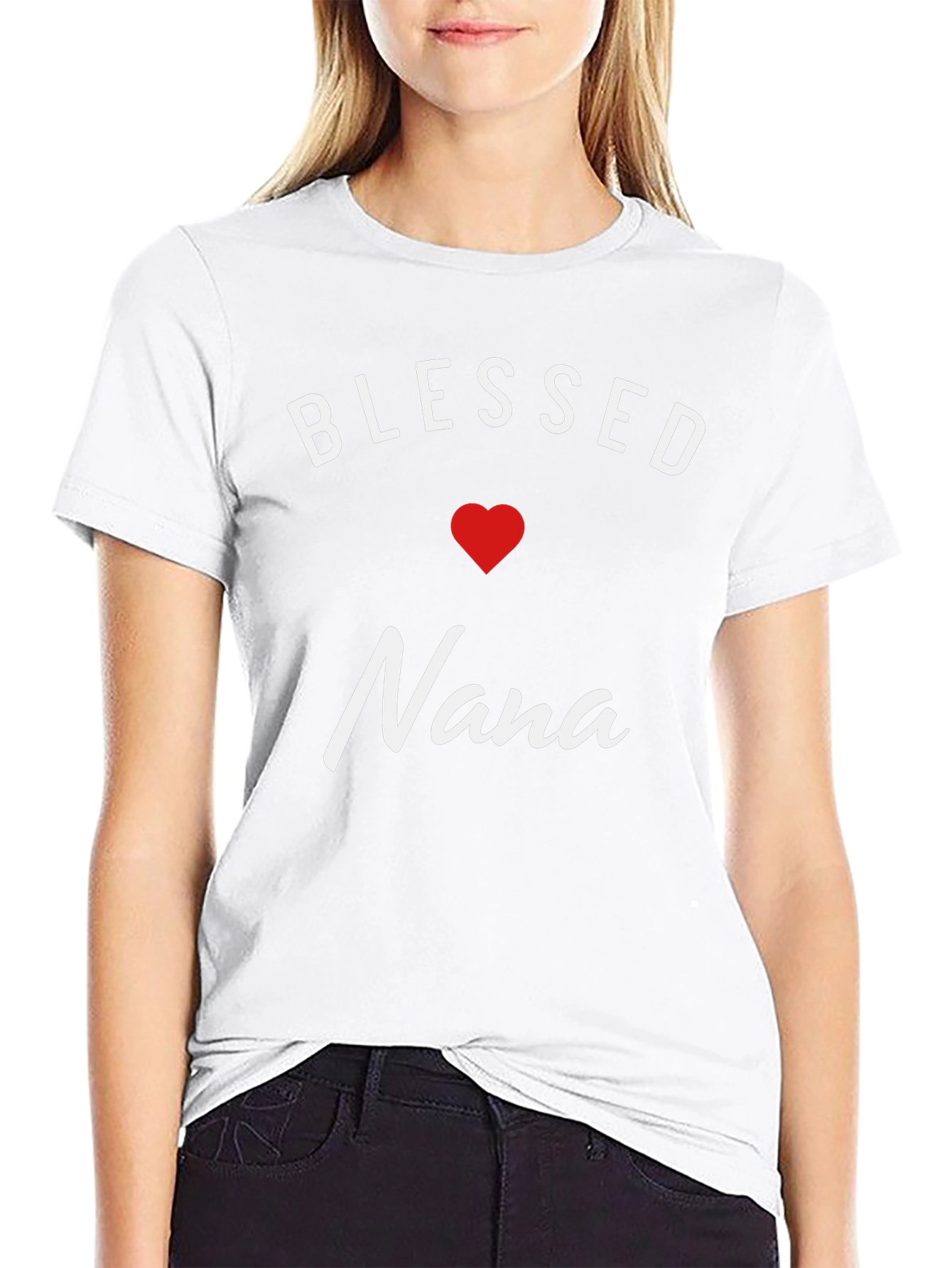 Blessed Nana T-Shirt - Heart Graphic