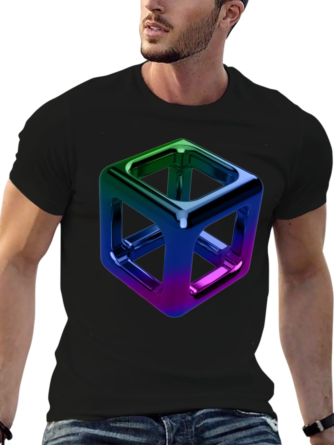 Prism Cube Graphic Tee - Sleek Modern Design